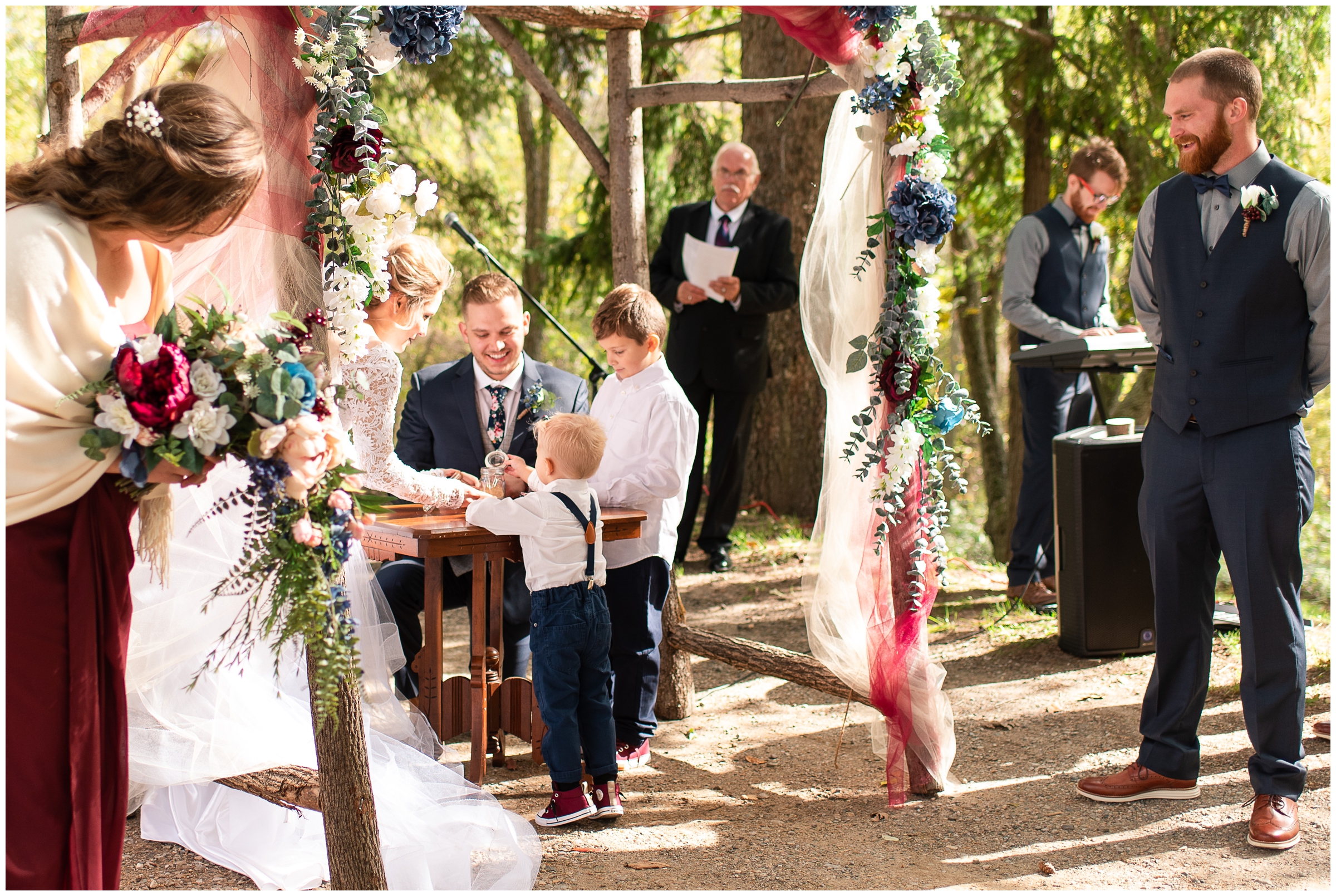 Buck Lake Ranch Wedding - Combining families with sand ceremony