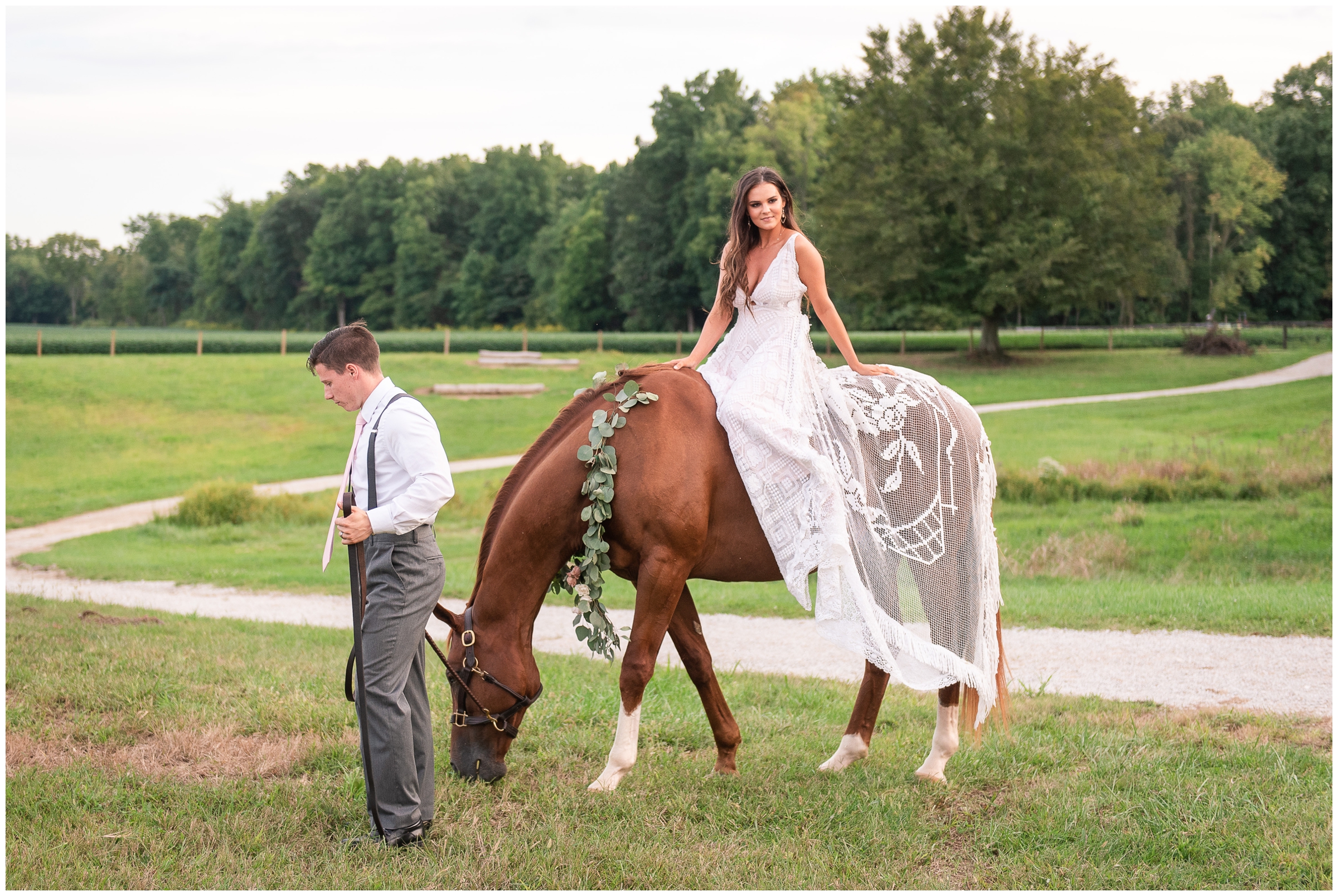 Loveland Farm & Stables Wedding, Bride on Horse