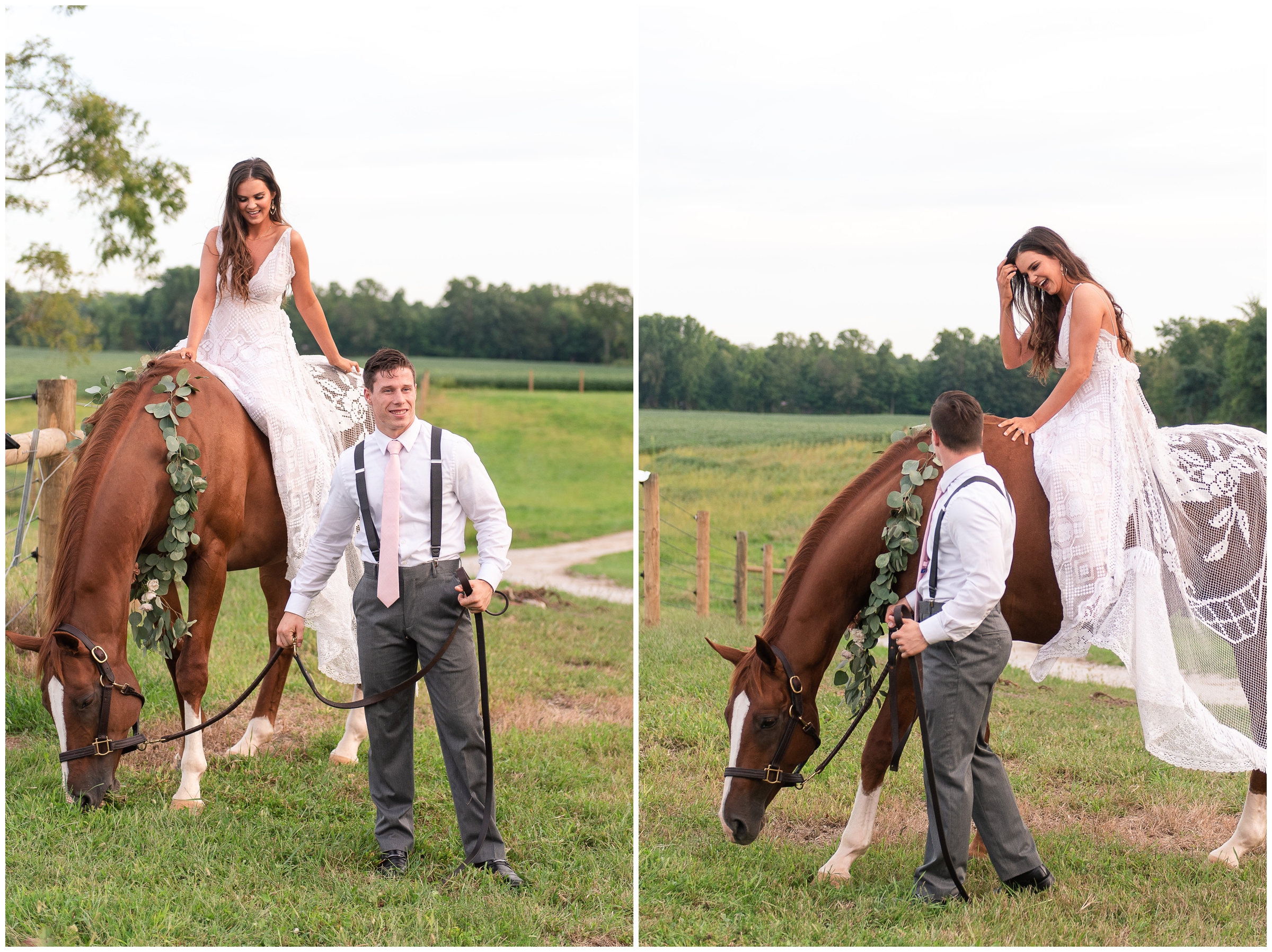 Loveland Farm & Stables Wedding, Bride on Horse