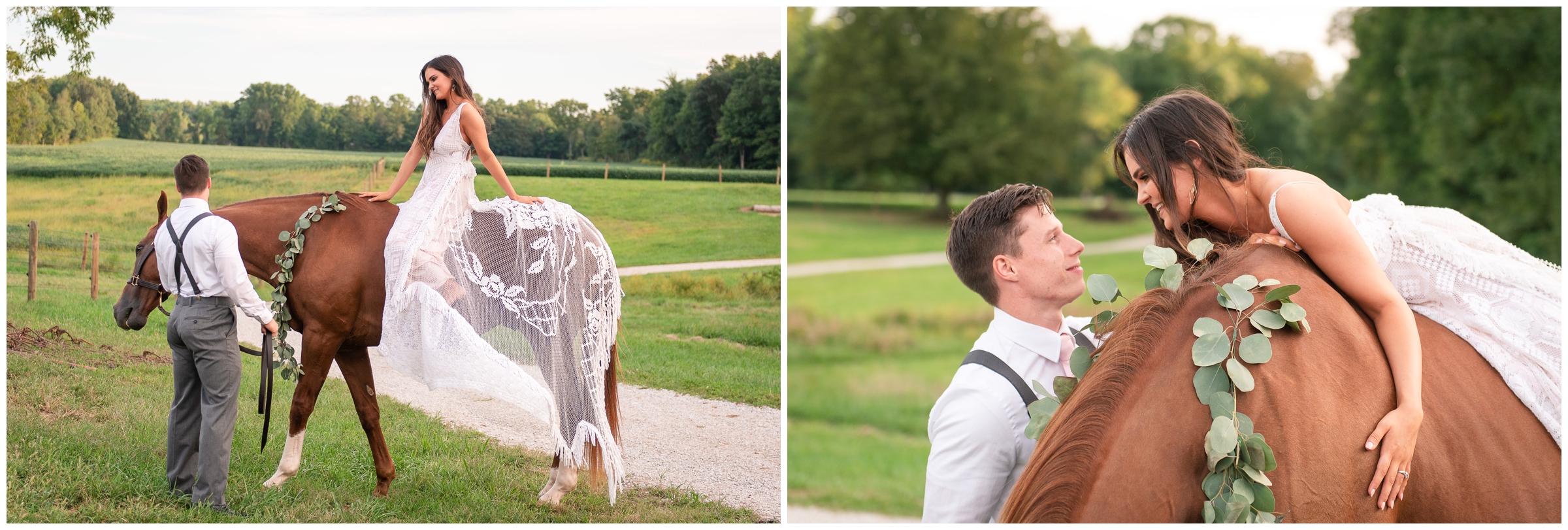 Farm Wedding, Bride on Horse