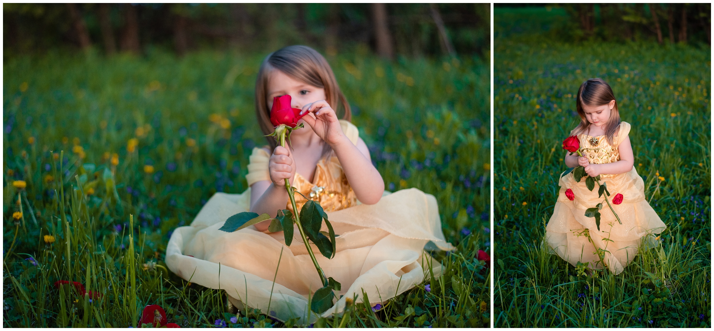 Belle Photoshoot with Rose in Forest