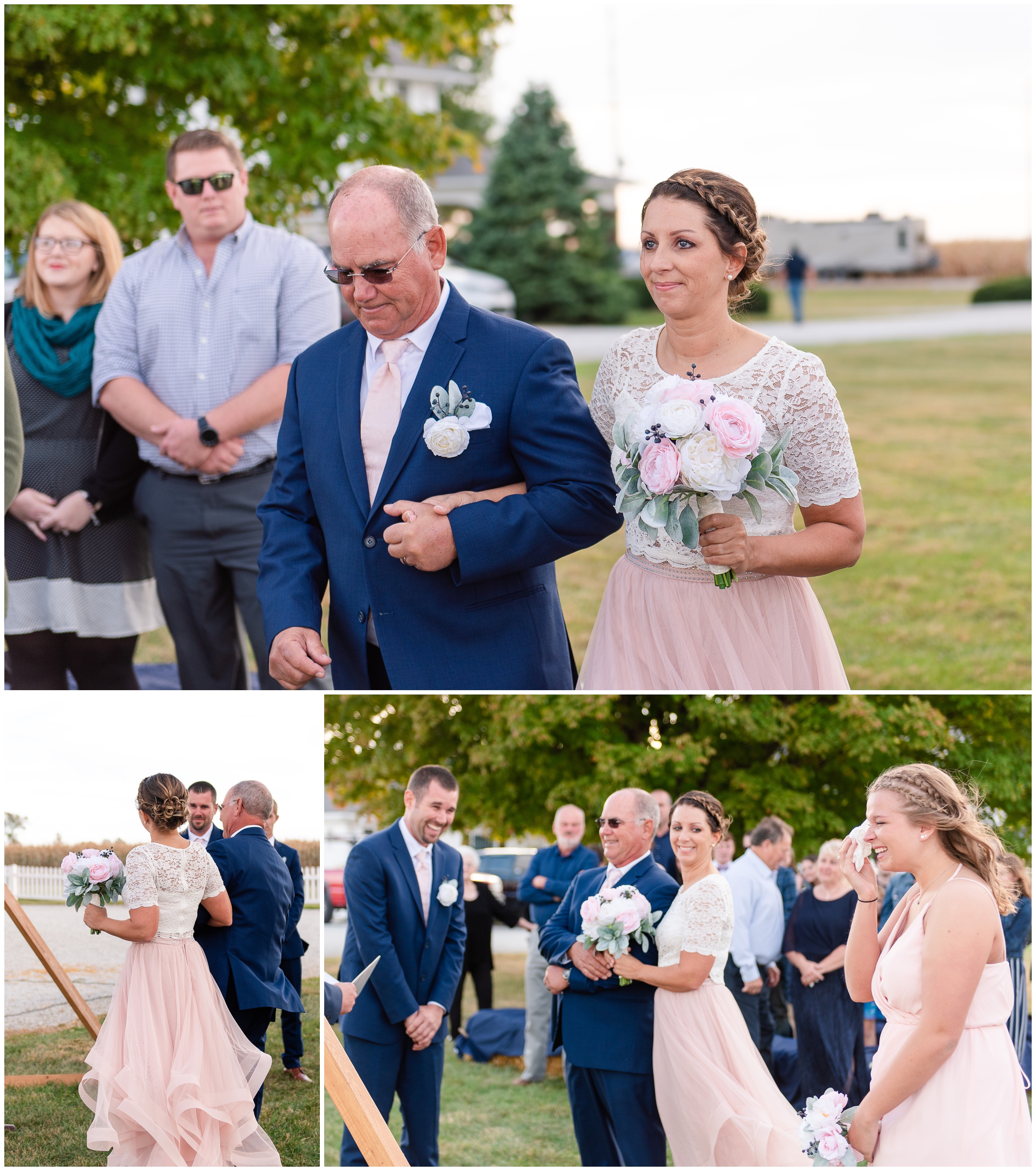 Bride walking down the aisle