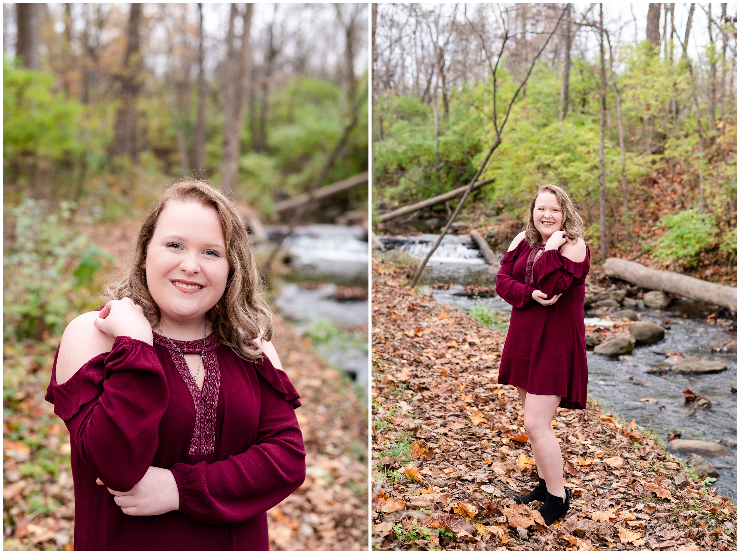 Indiana Fall Senior Session by Creek