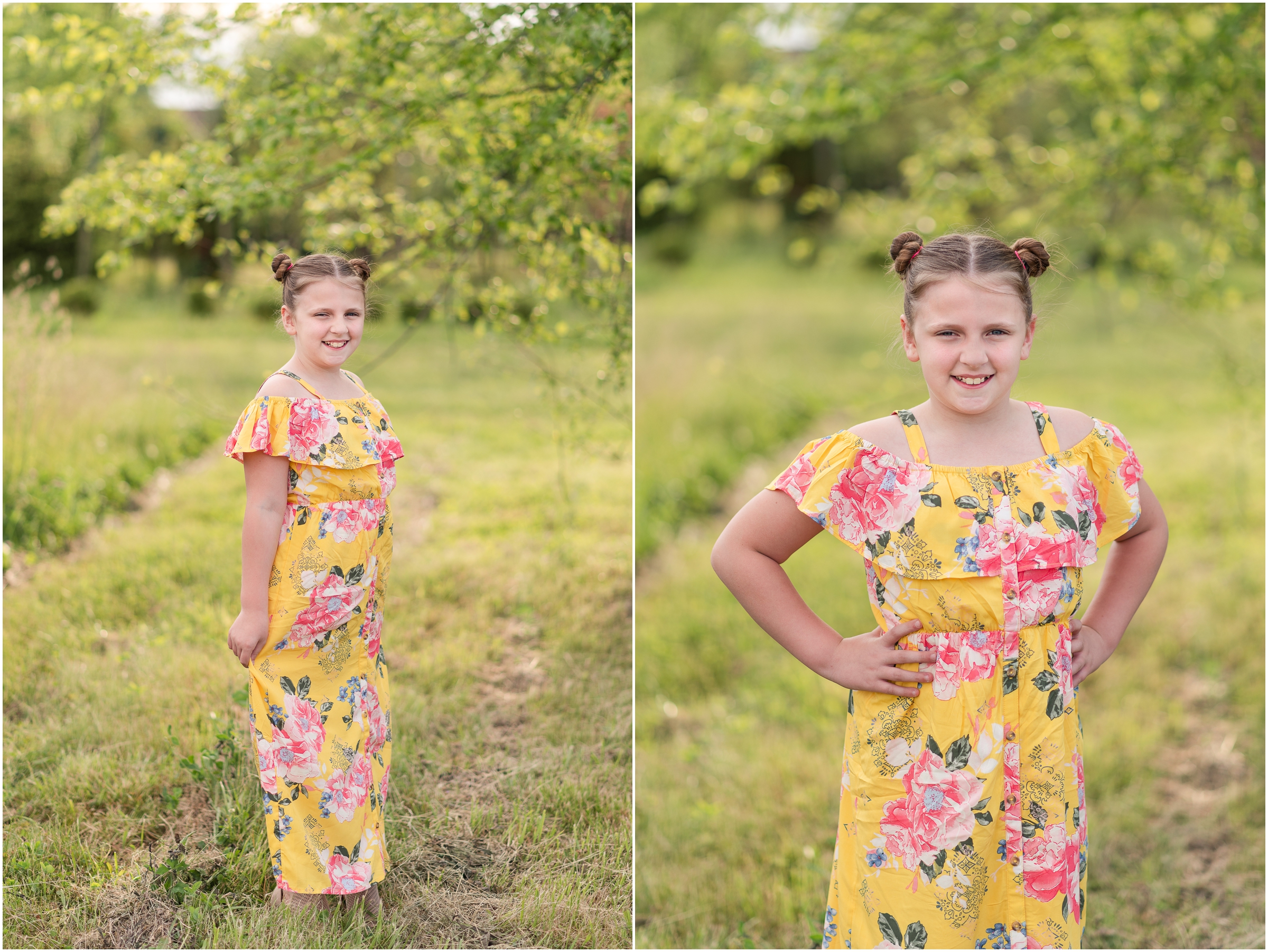 Spring Kids photos in yellow dresses