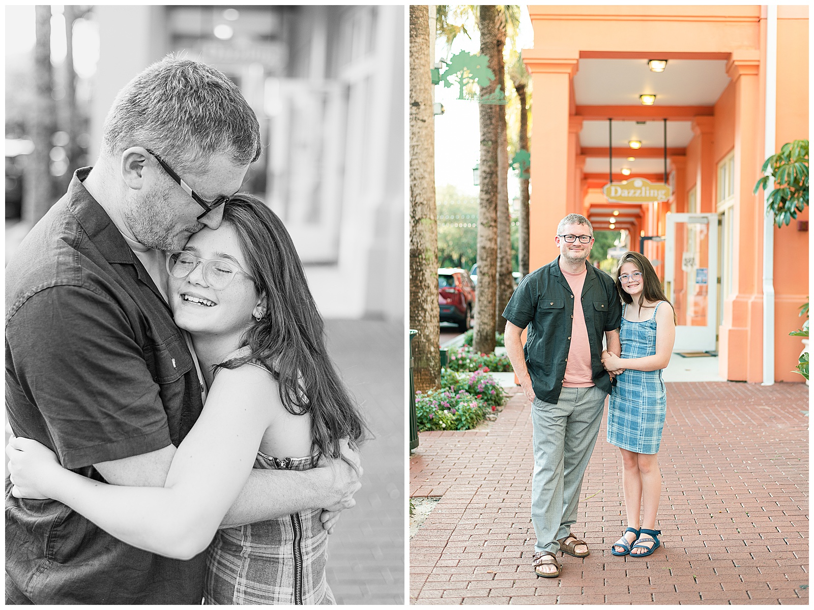 Father Daughter photos during family photos in Celebration, FL