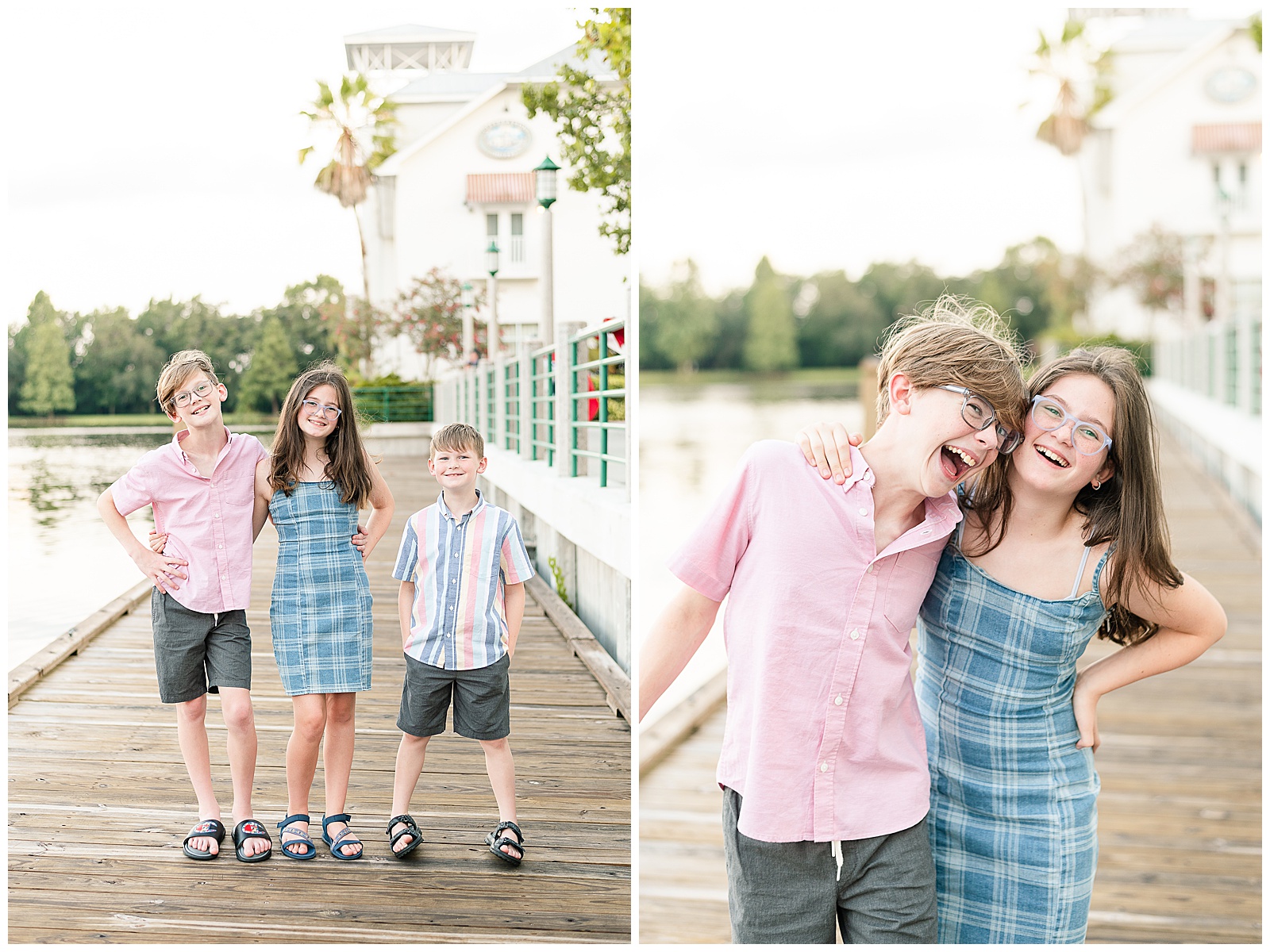 Sibling photos during family photo session in Celebration, FL