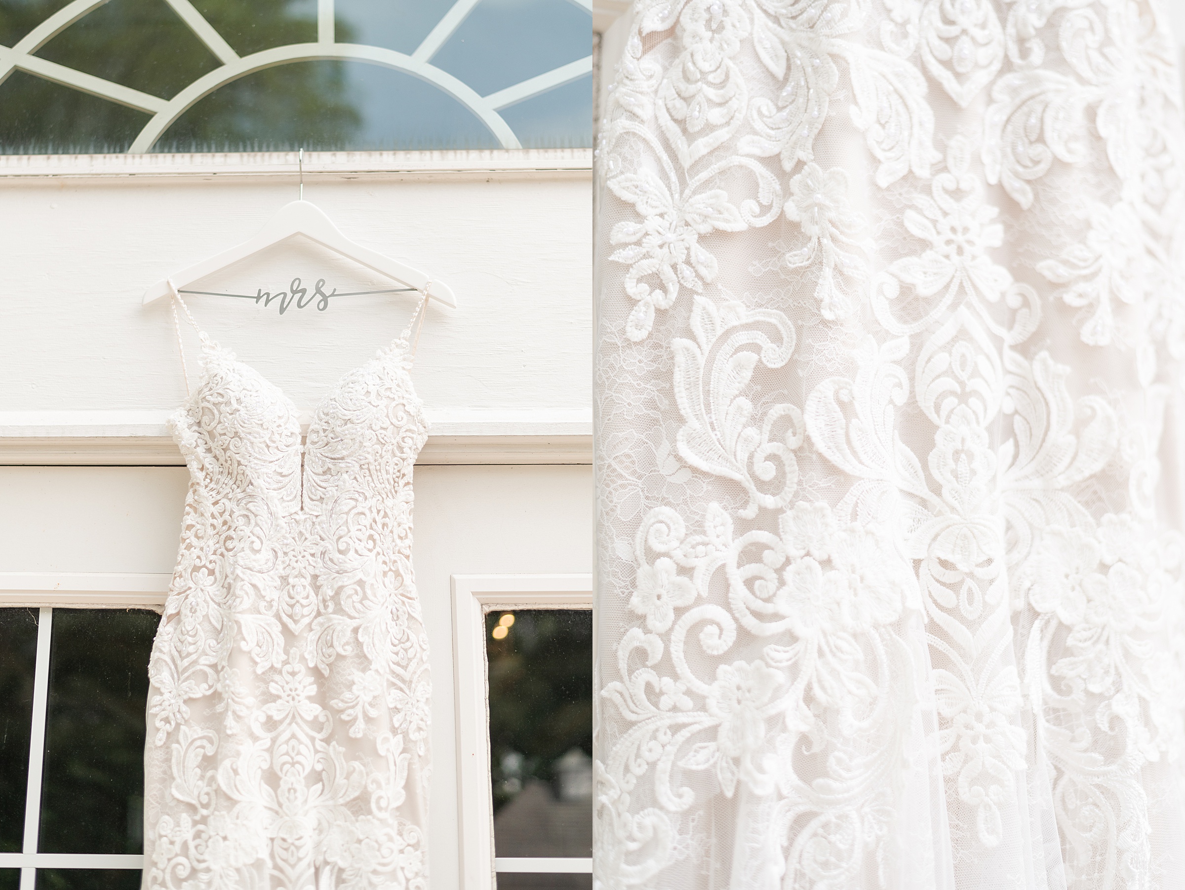 Wedding Dress at an Anderson Country Club Wedding in Anderson, Indiana by Katie Osborn Photography