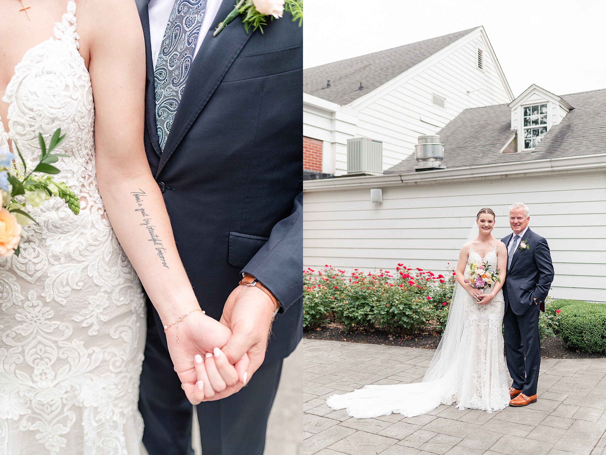 Bride and Father First Look | Anderson Country Club Wedding, Indiana