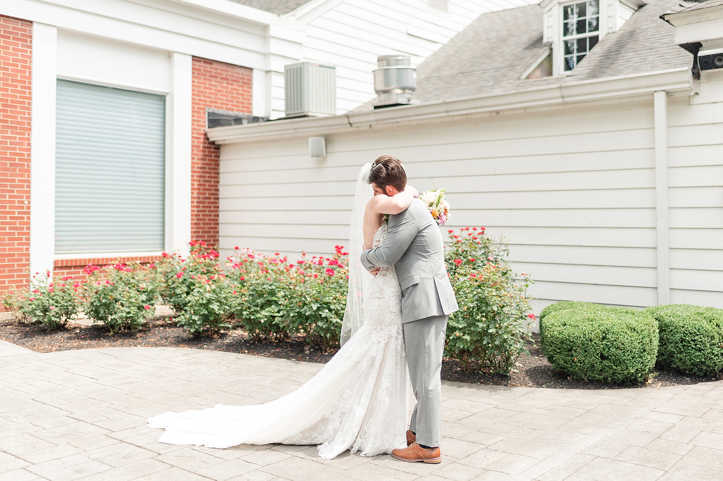 Bride and Groom First Look | Anderson Country Club Wedding, Indiana