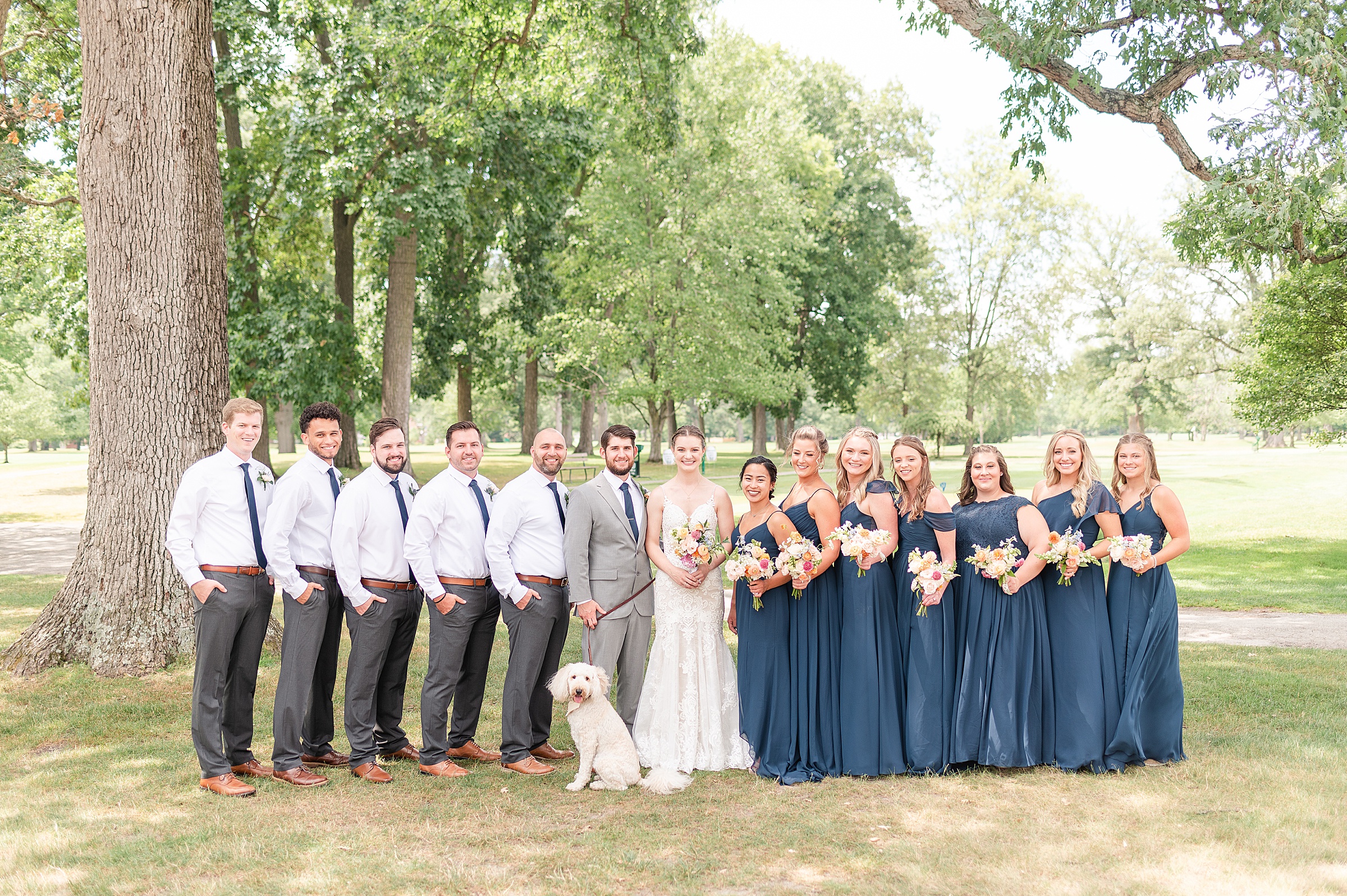 Full Bridal Party | Anderson Country Club Wedding, Indiana