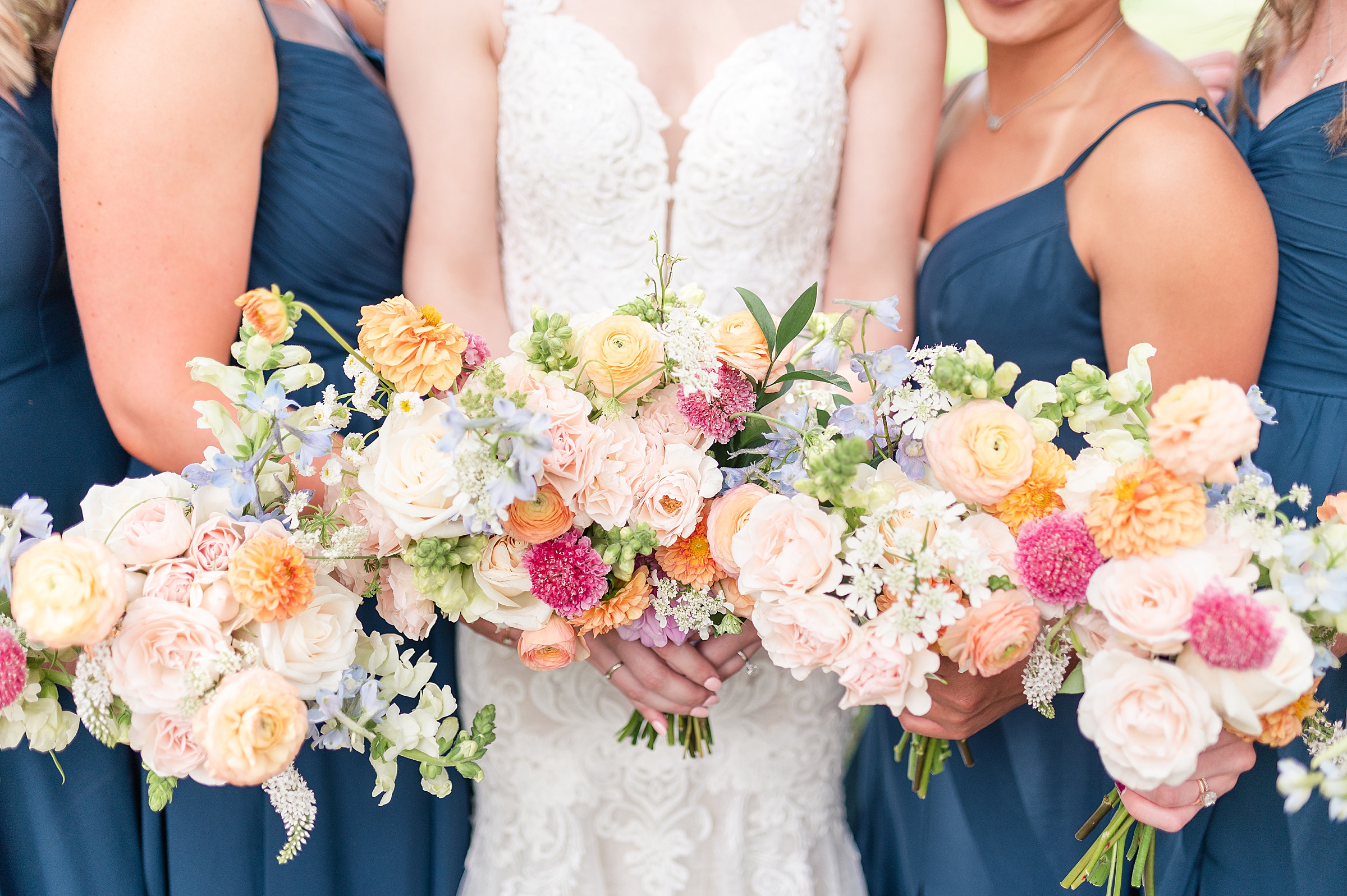 Bride with her bridesmaids | Anderson Country Club Wedding, Indiana