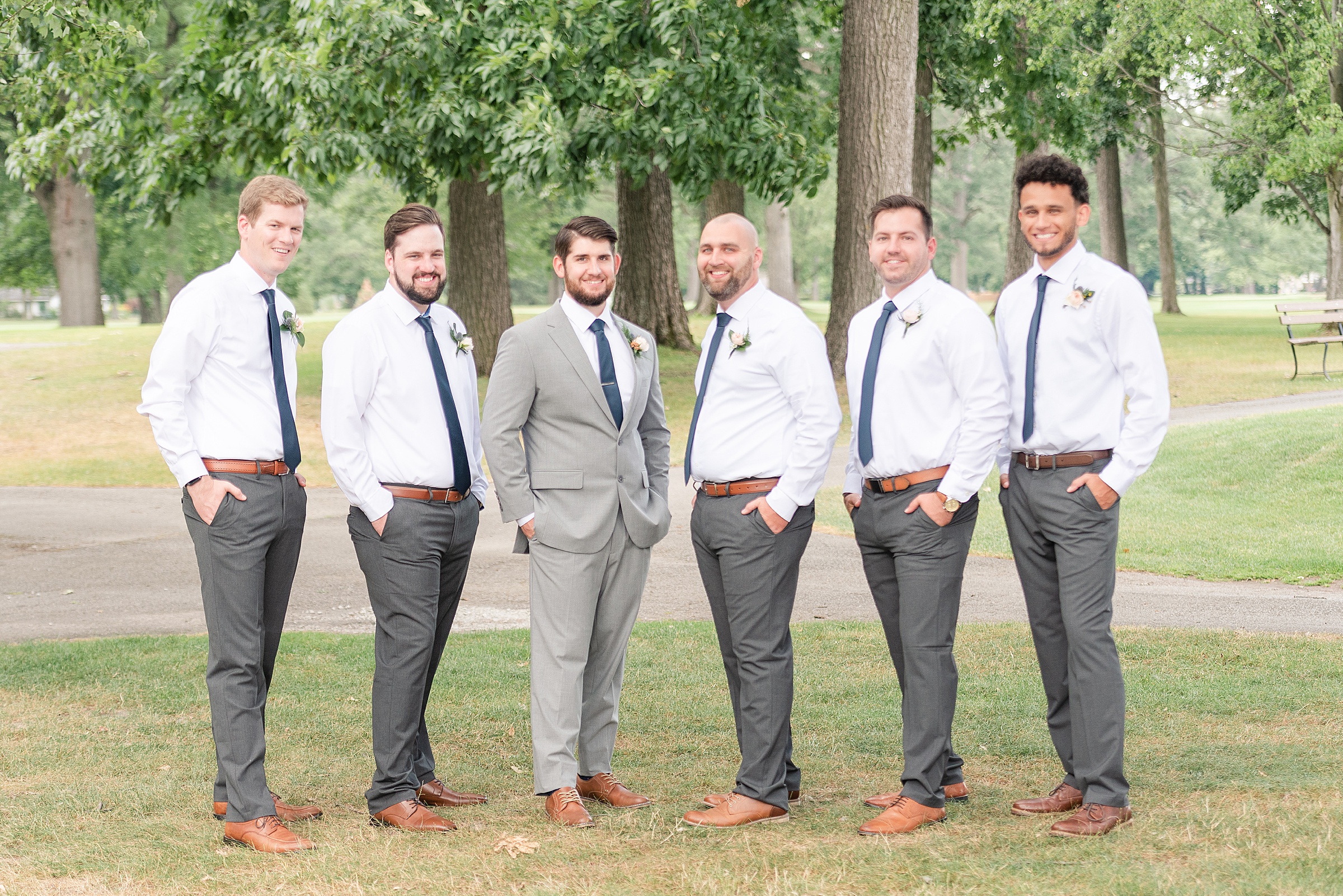 Groom with his groomsmen | Anderson Country Club Wedding, Indiana