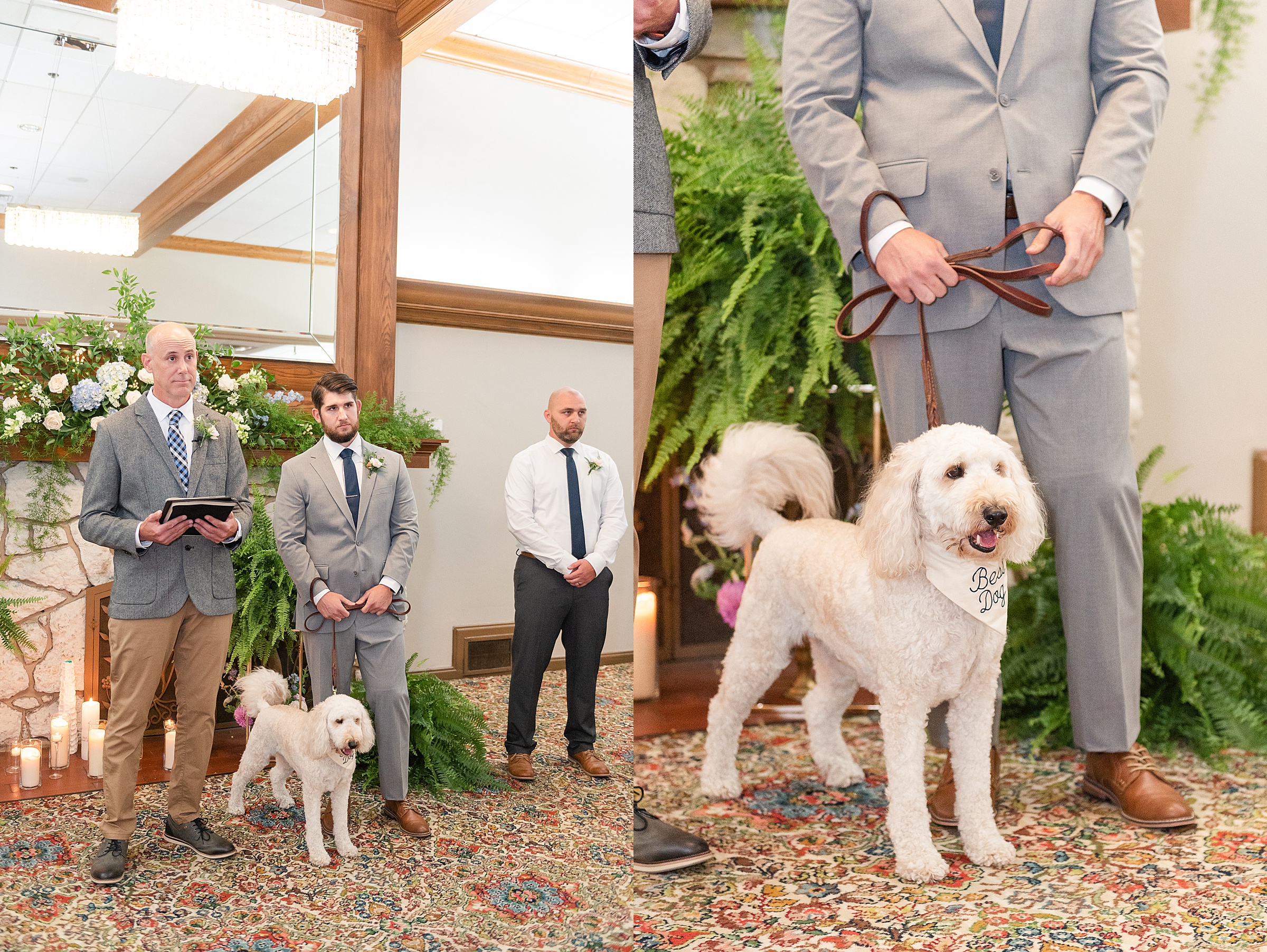 Wedding Ceremony with Dog | Anderson Country Club Wedding, Indiana
