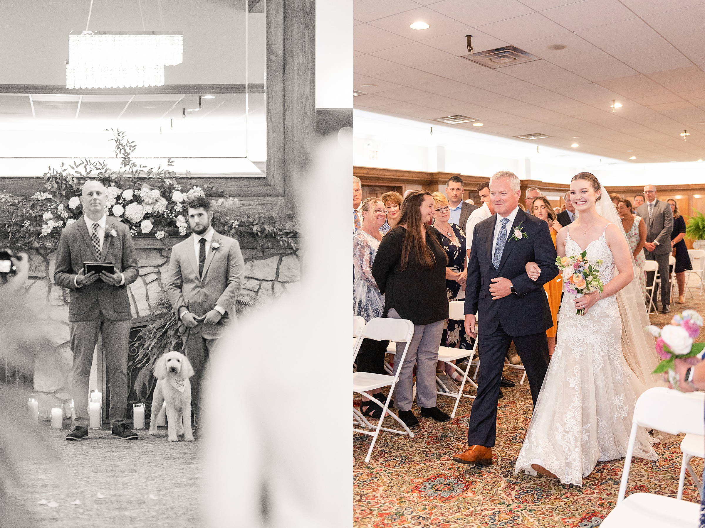 Wedding Ceremony with Dog | Anderson Country Club Wedding, Indiana