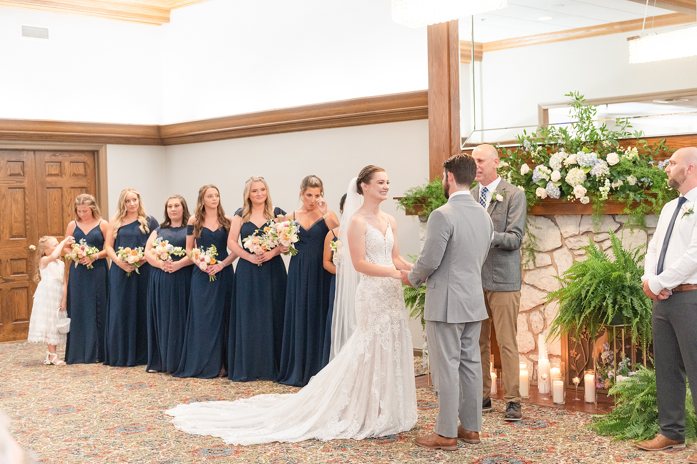 Indoor Wedding Ceremony | Anderson Country Club Wedding, Indiana