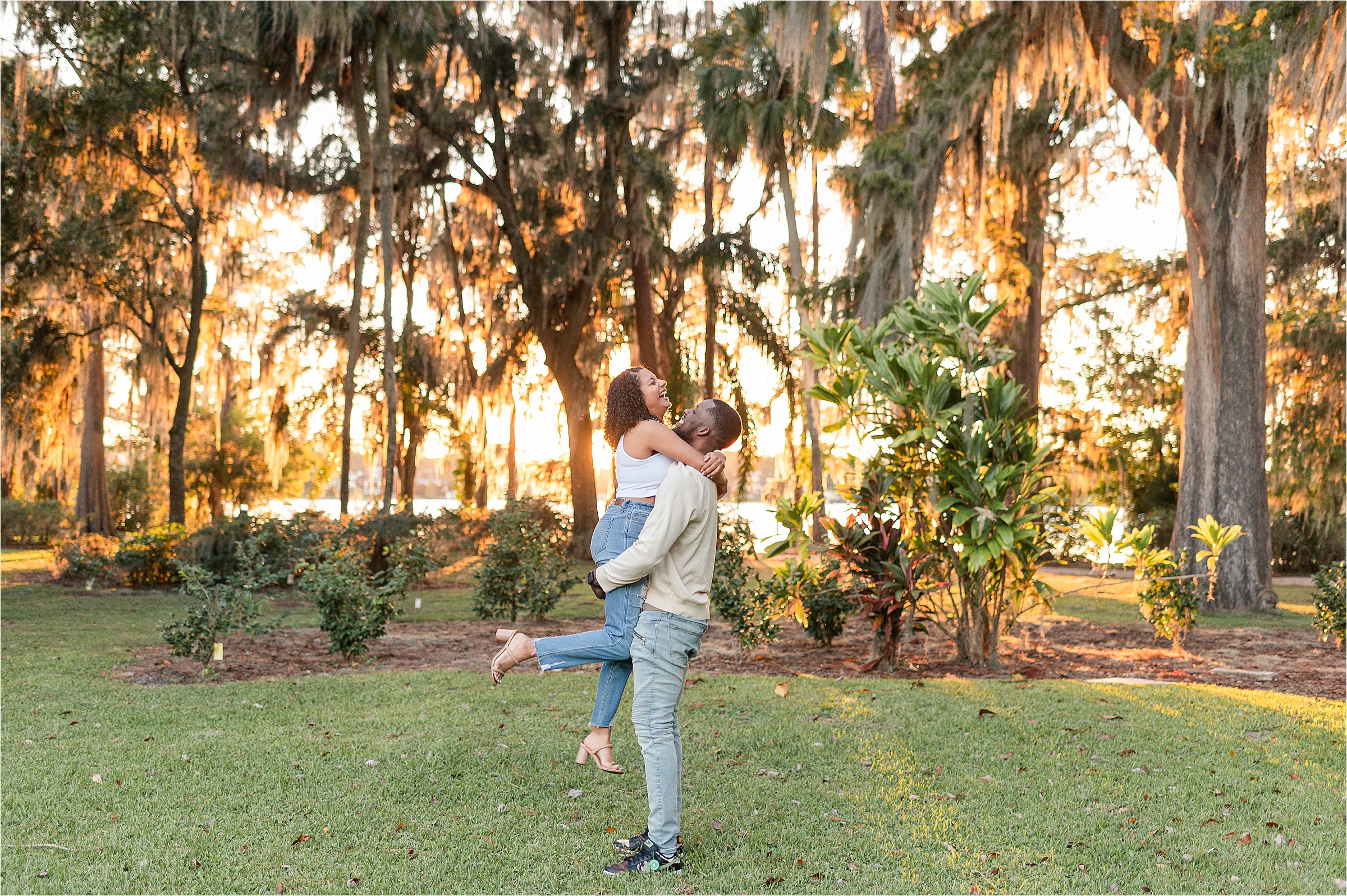 Fun Engagement Photos | Kraft Azalea Gardens Winter Park, FL