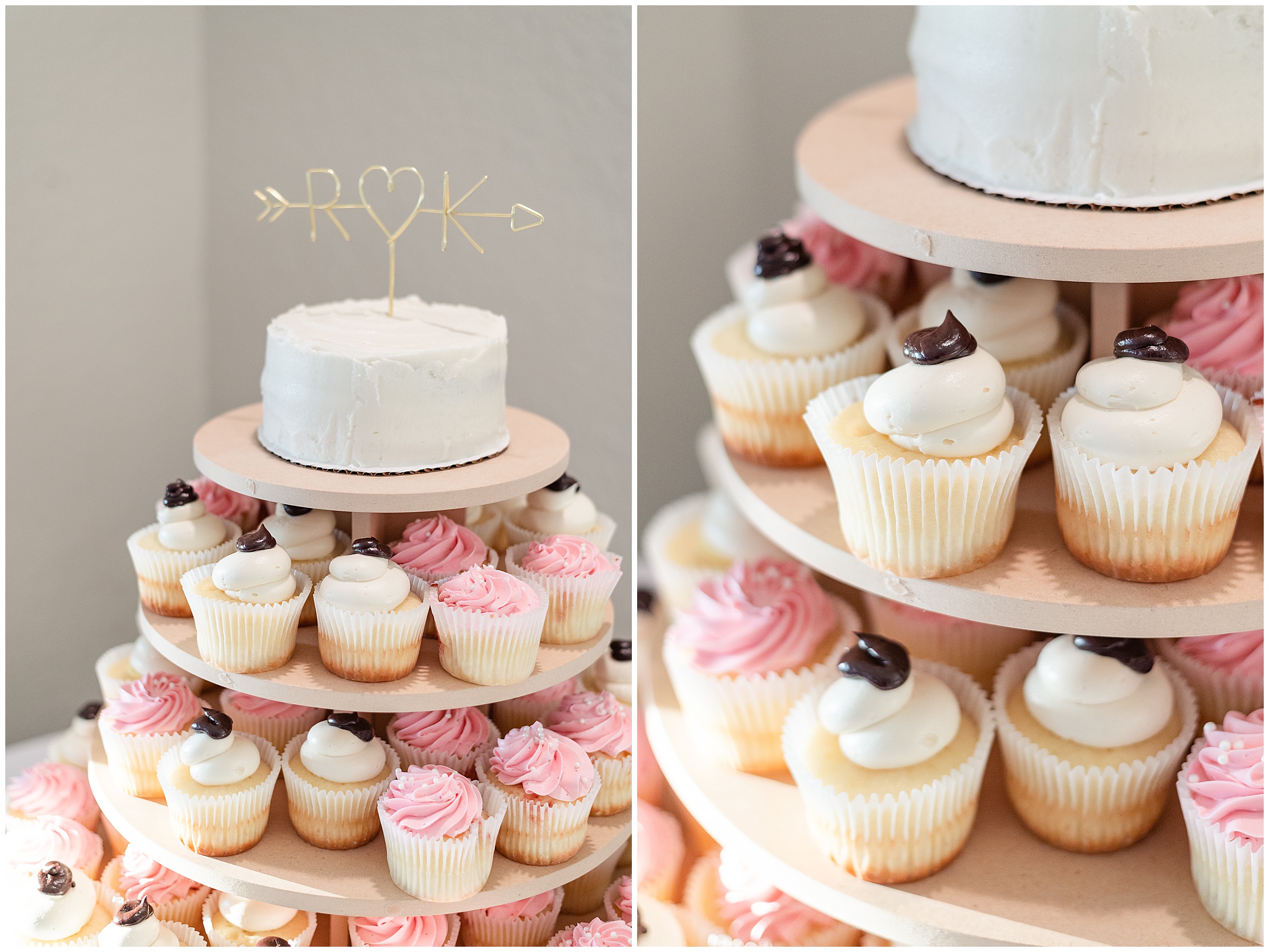 Wedding cake and cupcakes at Tampa Bay Watch Wedding