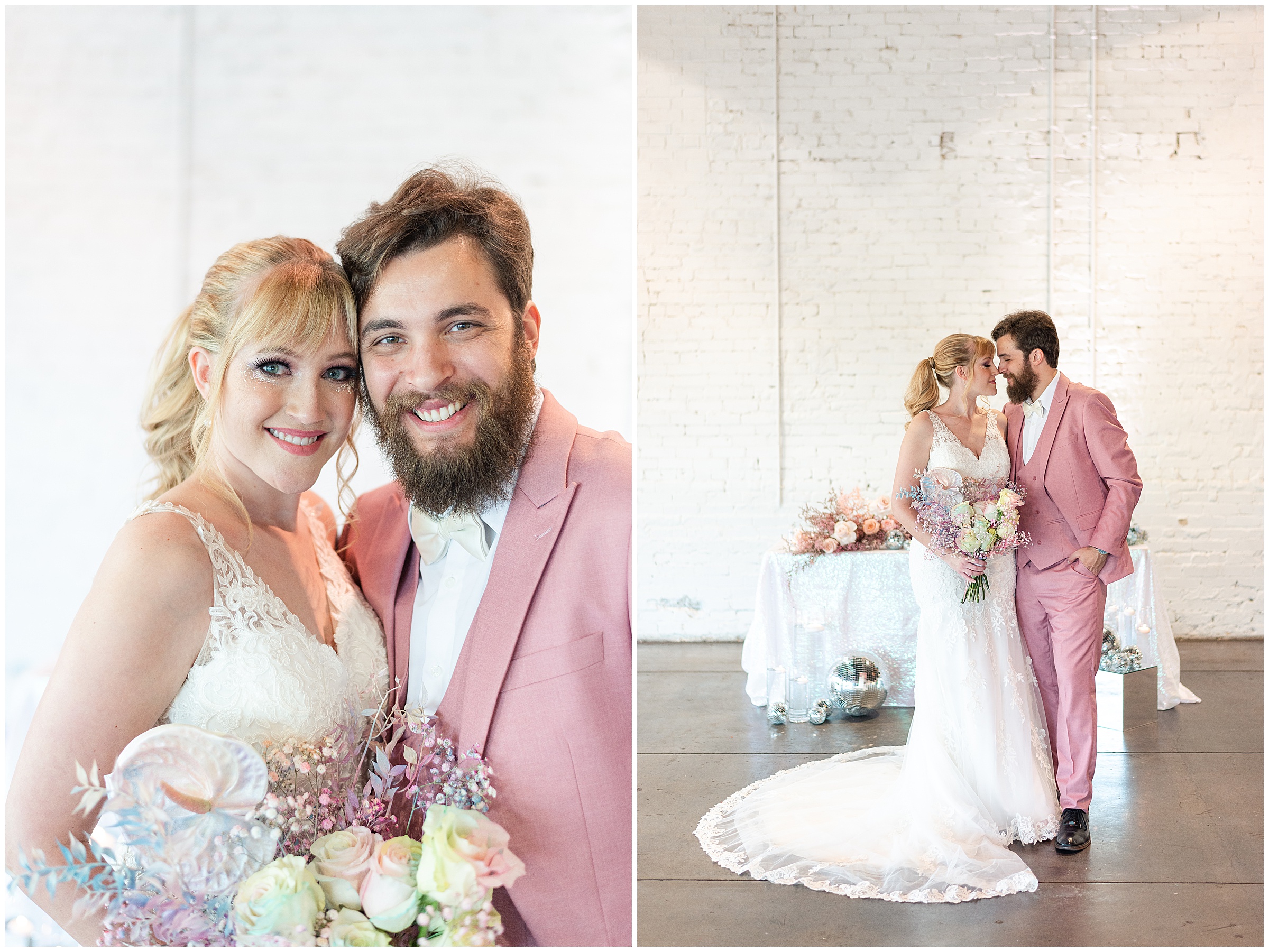 Bride and groom photos at an Iridescent Wedding at Haus 820