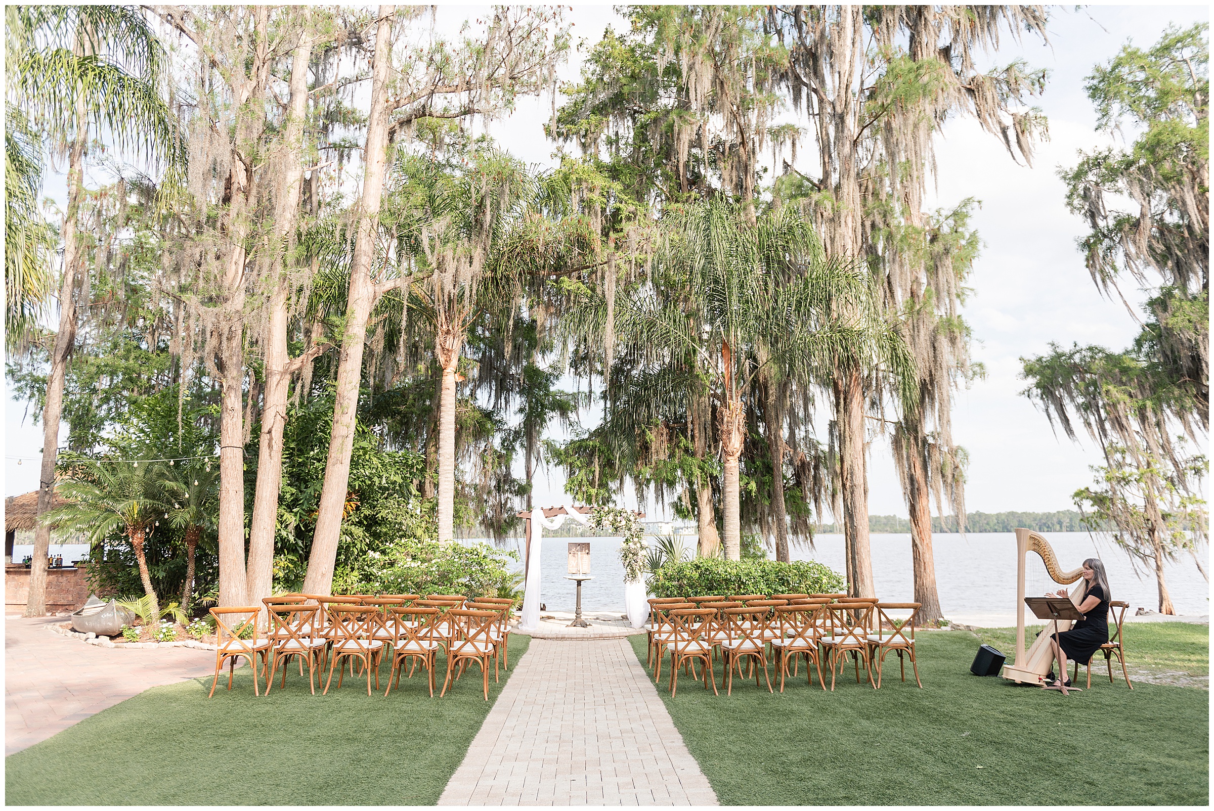 Ceremony setting at a Paradise Cove Wedding in Orlando, FL