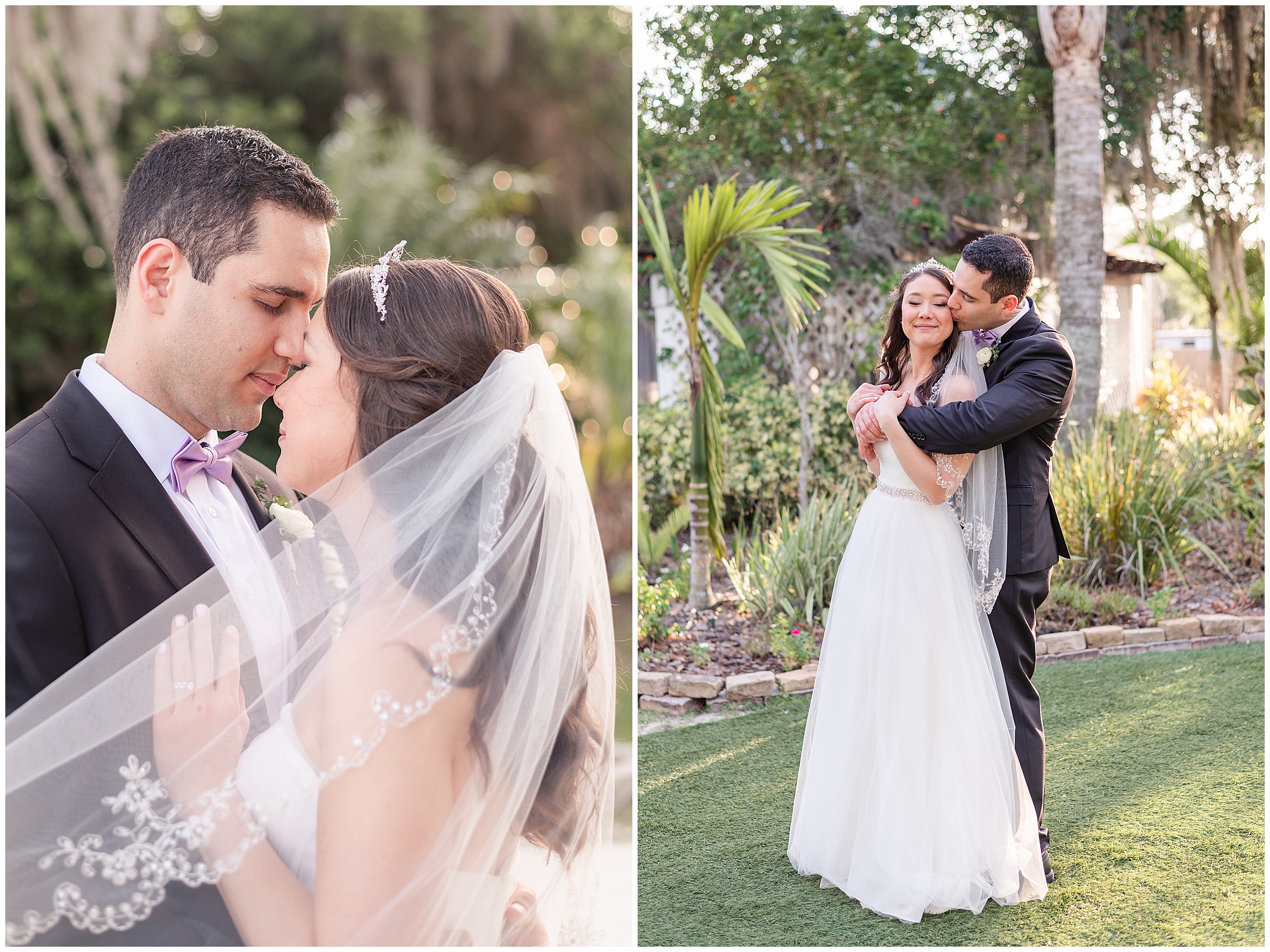 Bride and groom photos at their Paradise Cove Wedding in Orlando, FL