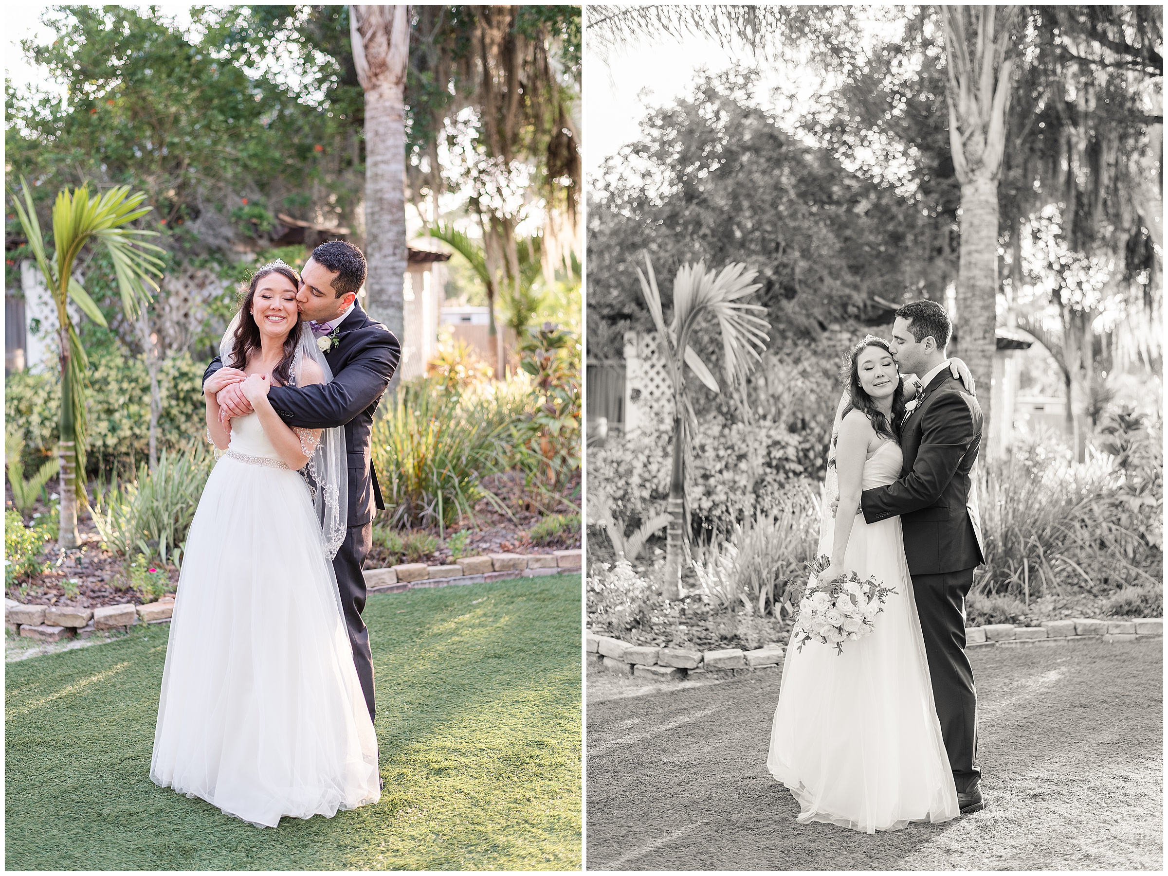 Bride and groom photos at their Paradise Cove Wedding in Orlando, FL