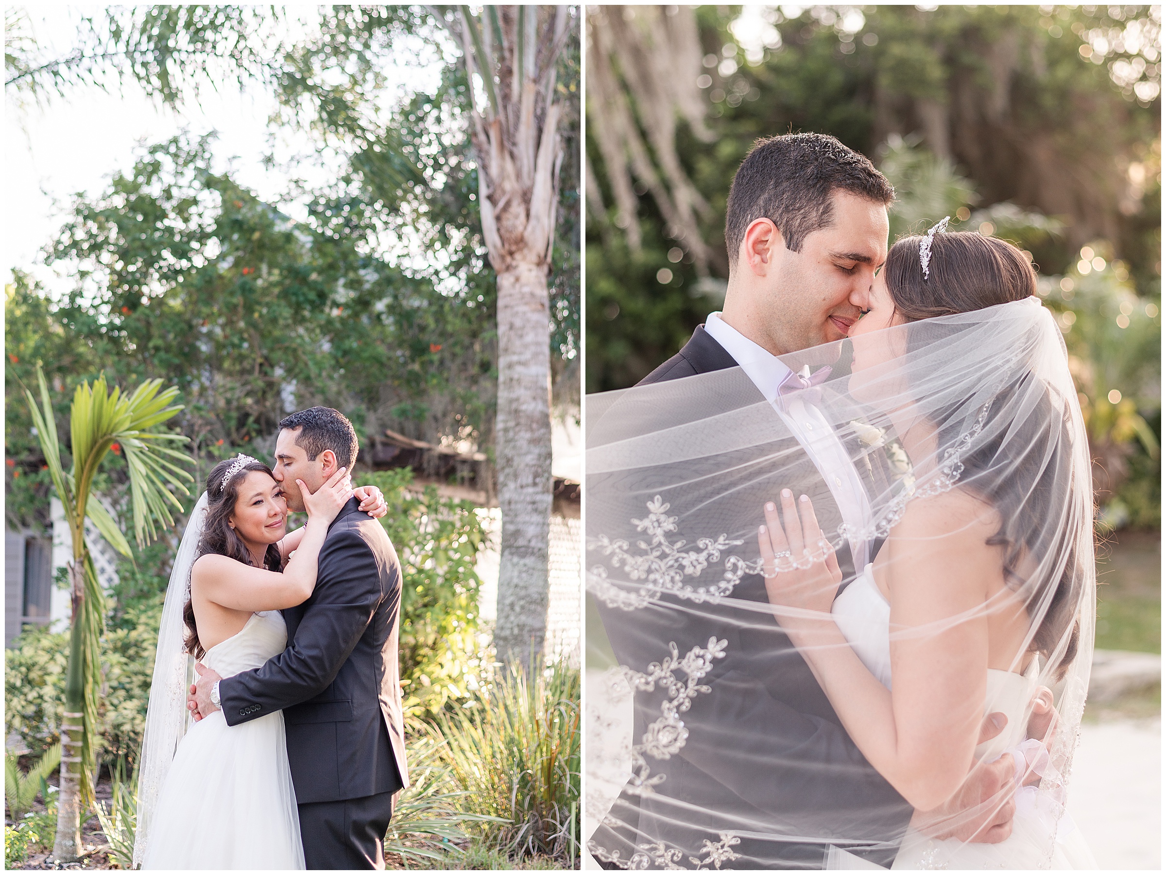 Bride and groom photos at their Paradise Cove Wedding in Orlando, FL