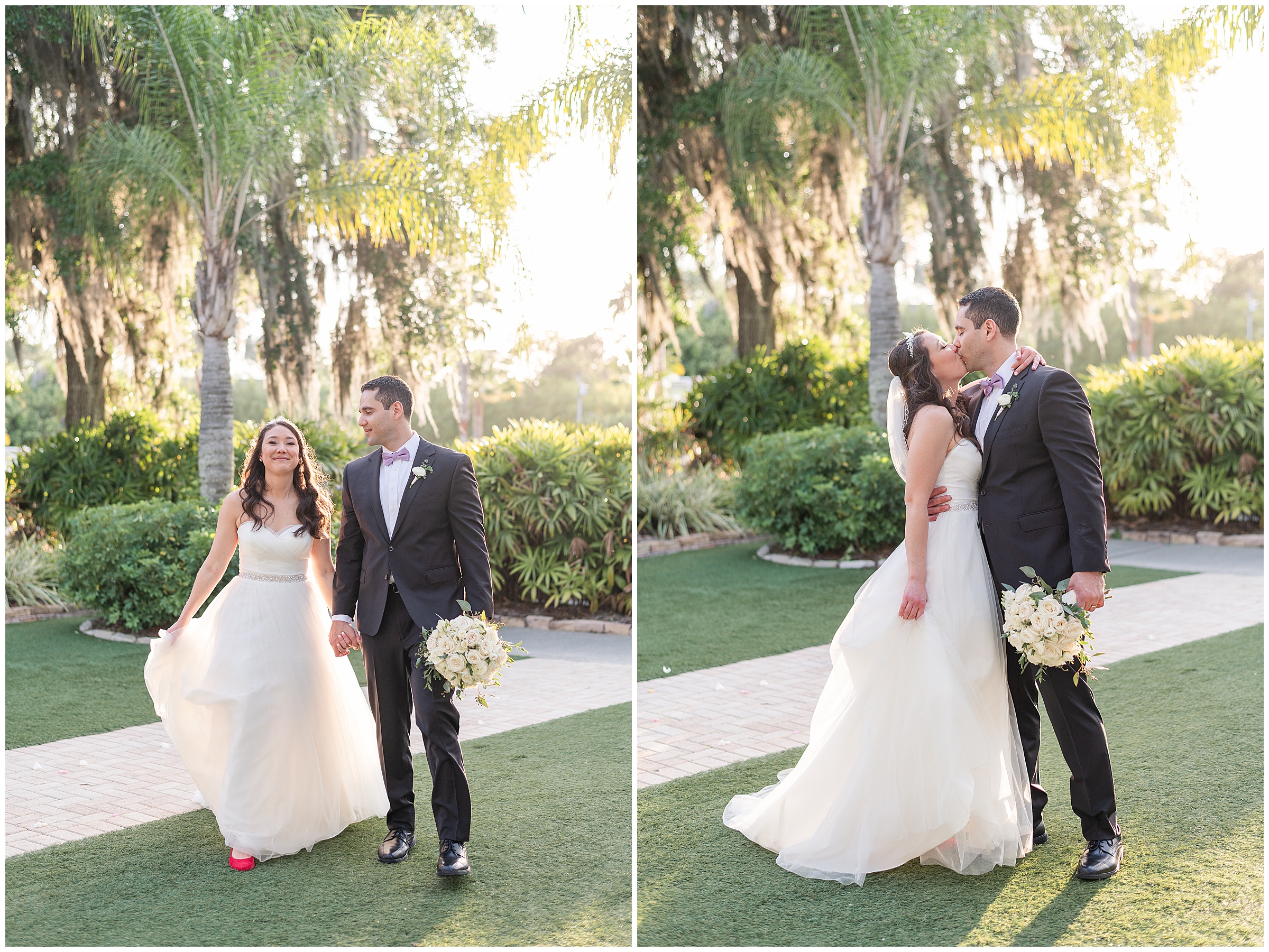 Bride and groom photos at their Paradise Cove Wedding in Orlando, FL