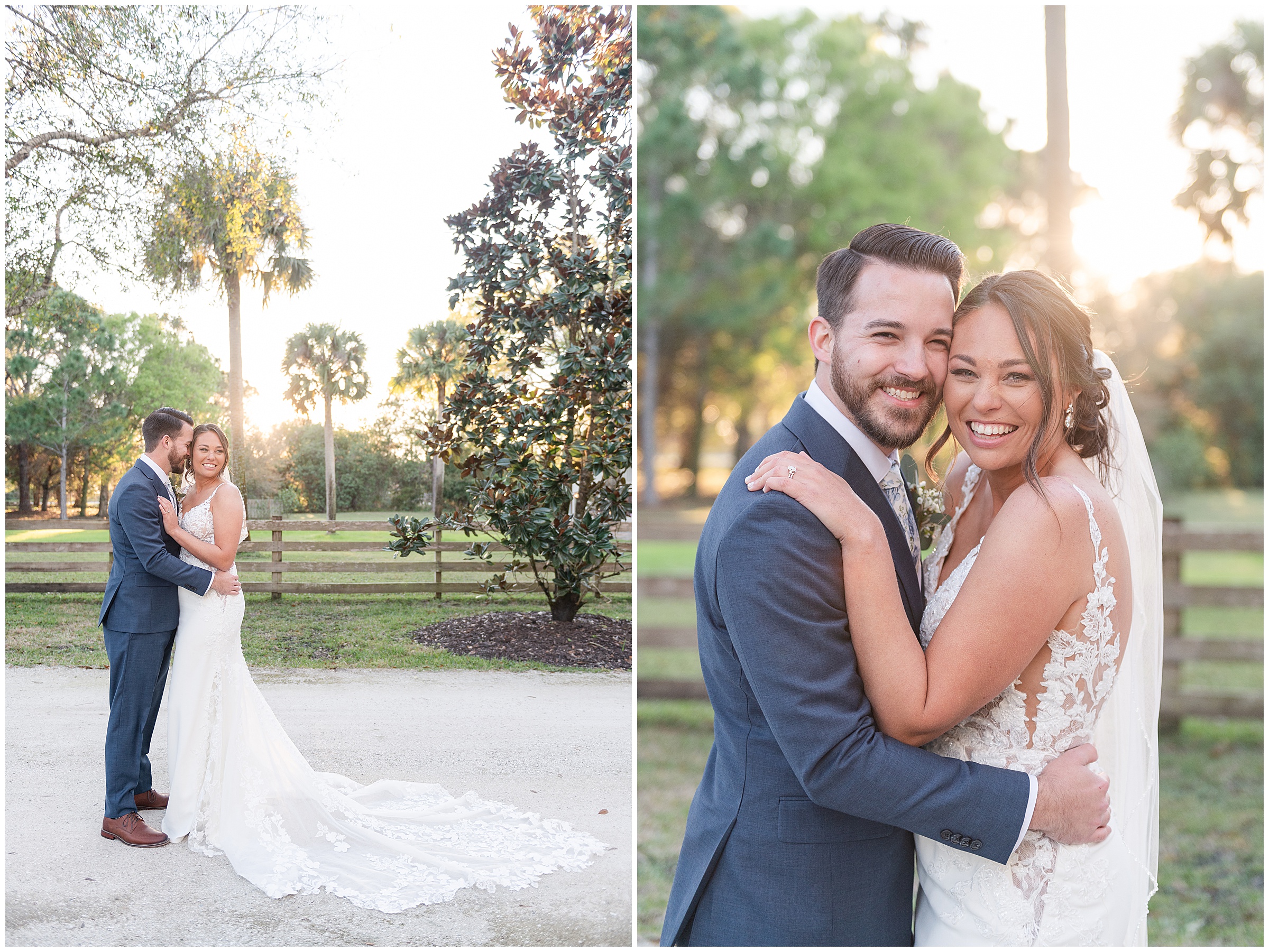 Bride and groom sunset photos | Magnolia Manor Wedding in Vero Beach
