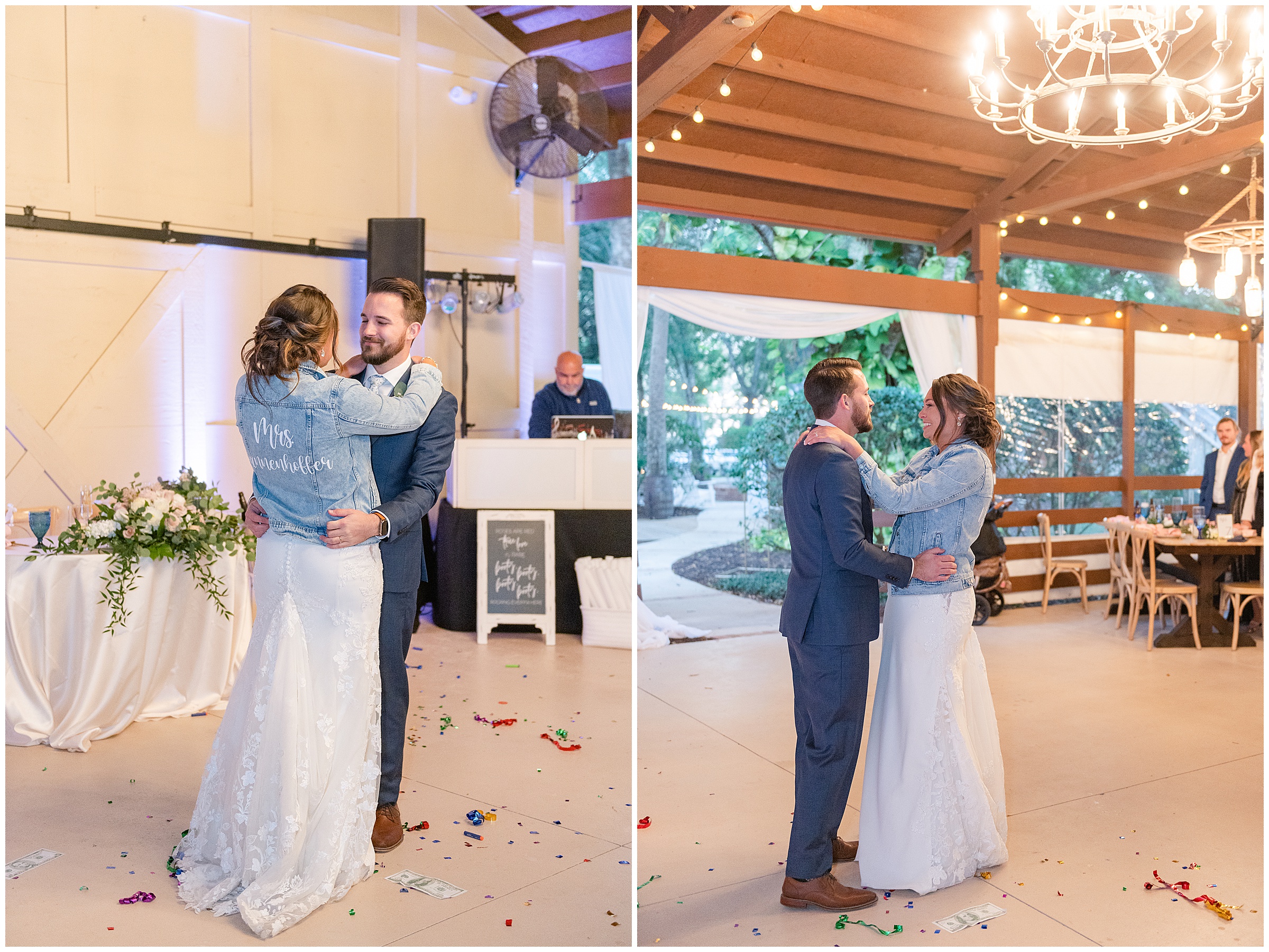 Bride and groom sharing their first dance at their Magnolia Manor Wedding in Vero Beach