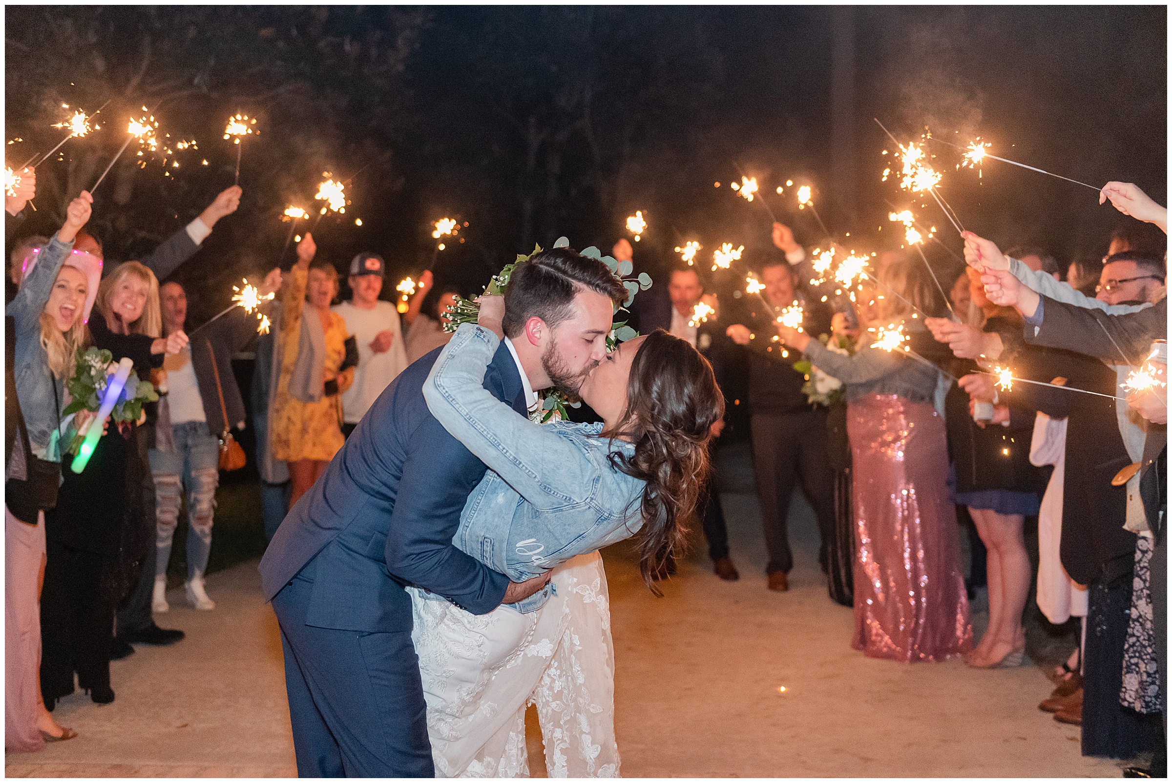 Sparkler exit at a Magnolia Manor Wedding in Vero Beach