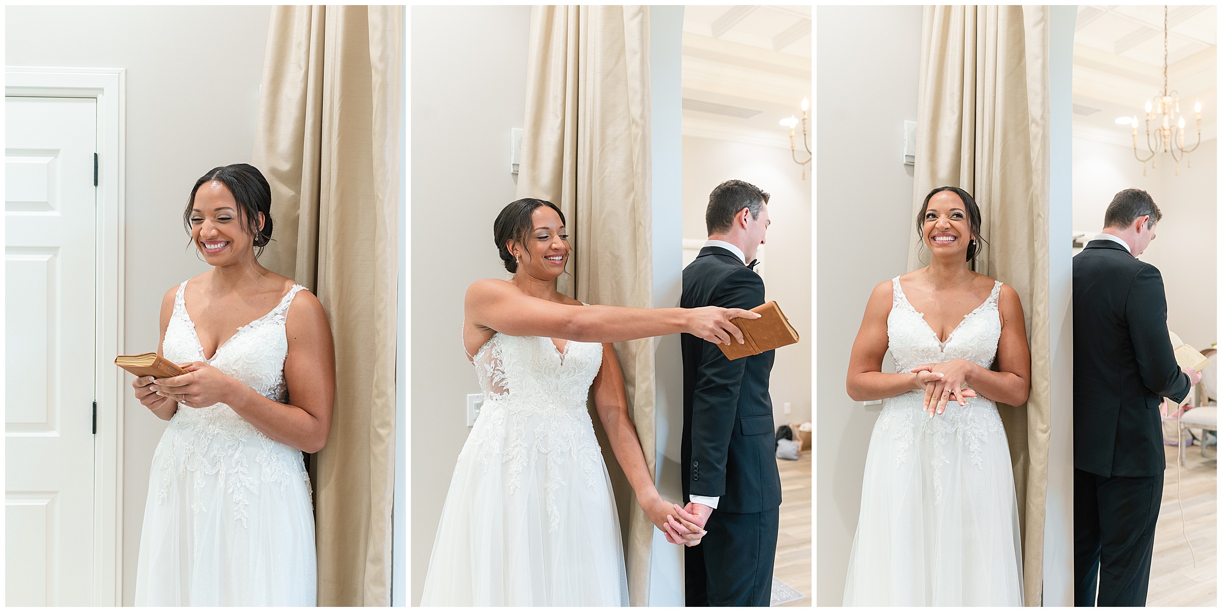 Harborside Chapel Wedding - Bride and Groom First Touch