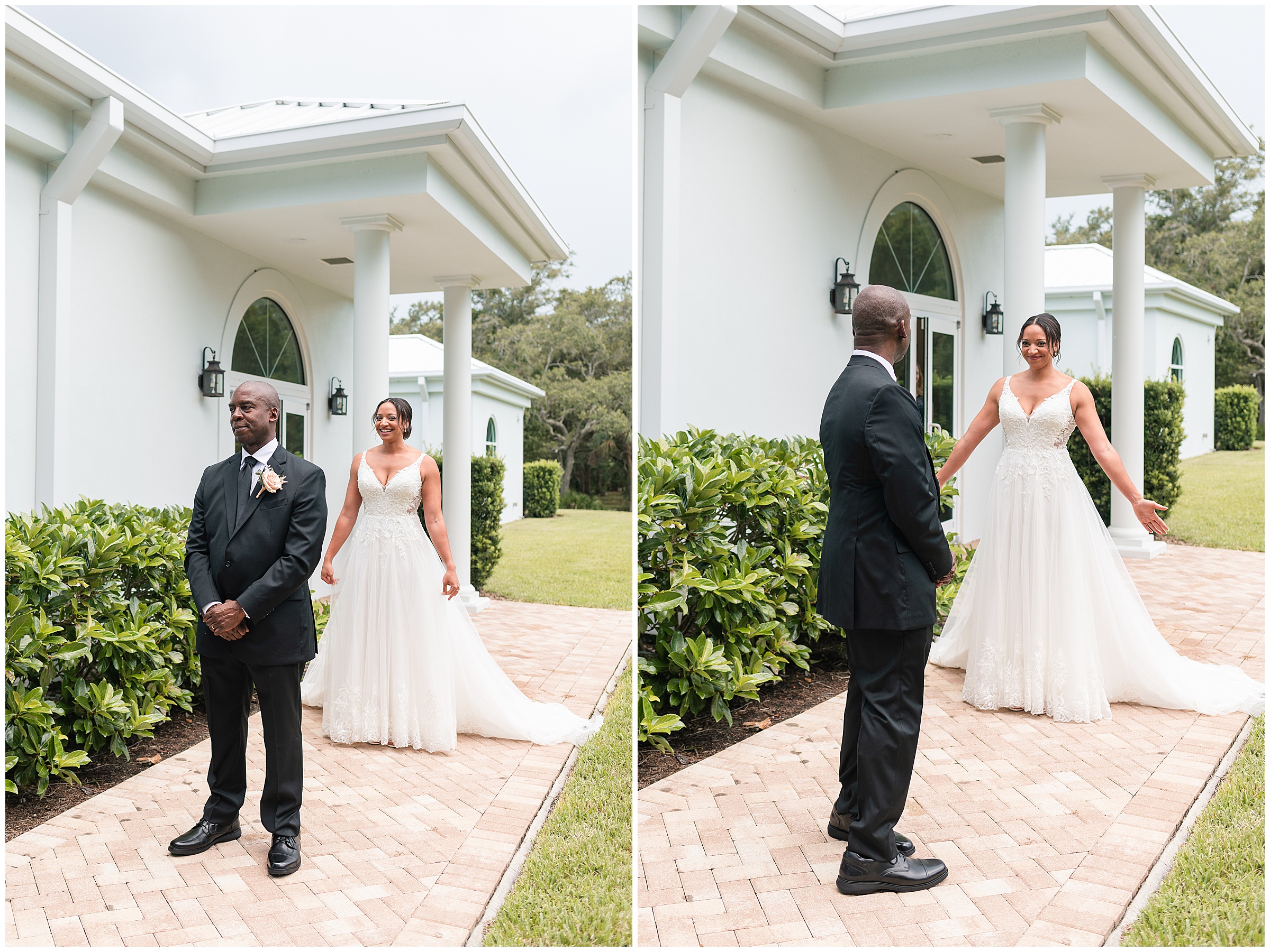 Harborside Chapel Wedding - Father-Daughter First Look