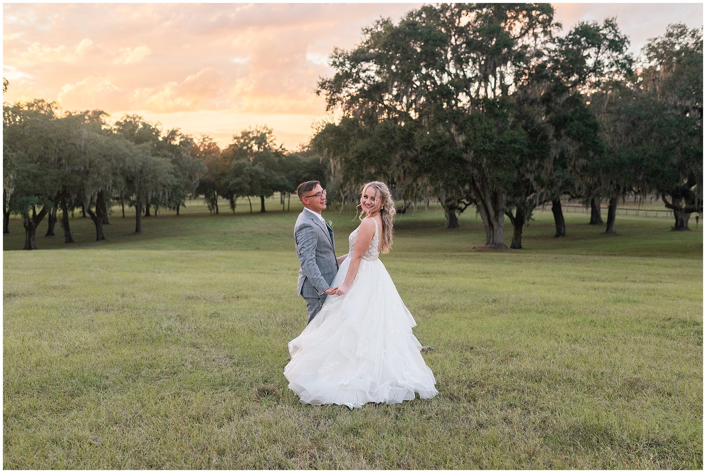 Bride and Groom Sunset Photos at Protea Weddings & Events | Ocala, FL