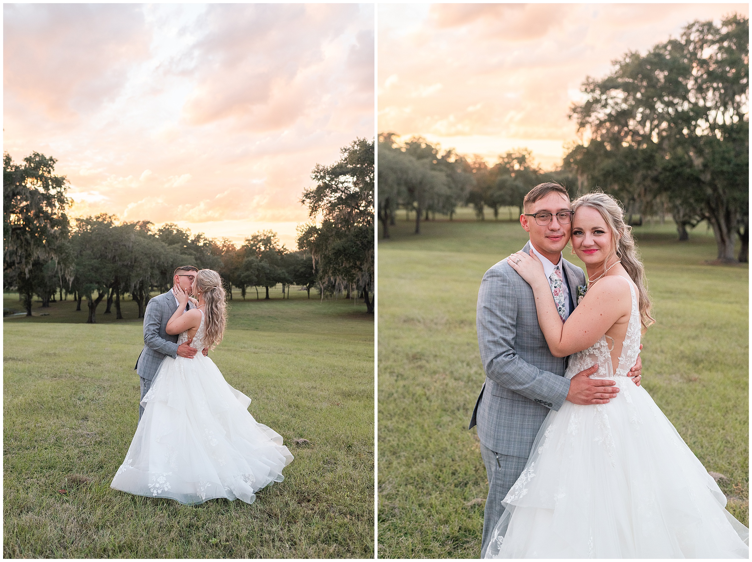 Bride and Groom Sunset Photos at Protea Weddings & Events | Ocala, FL