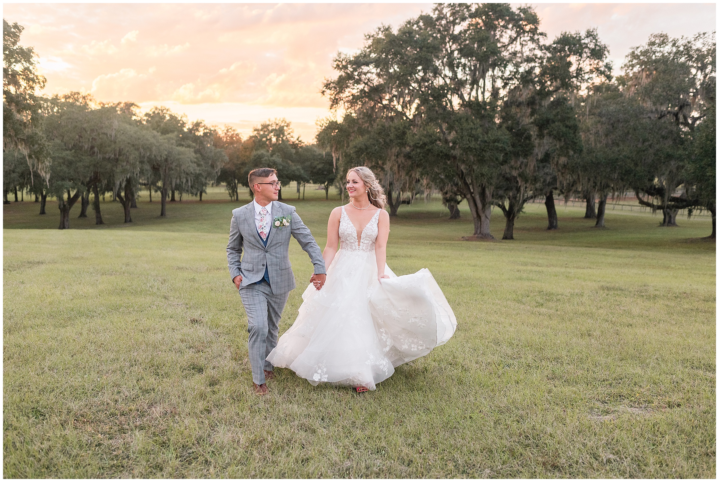 Bride and Groom Sunset Photos at Protea Weddings & Events | Ocala, FL