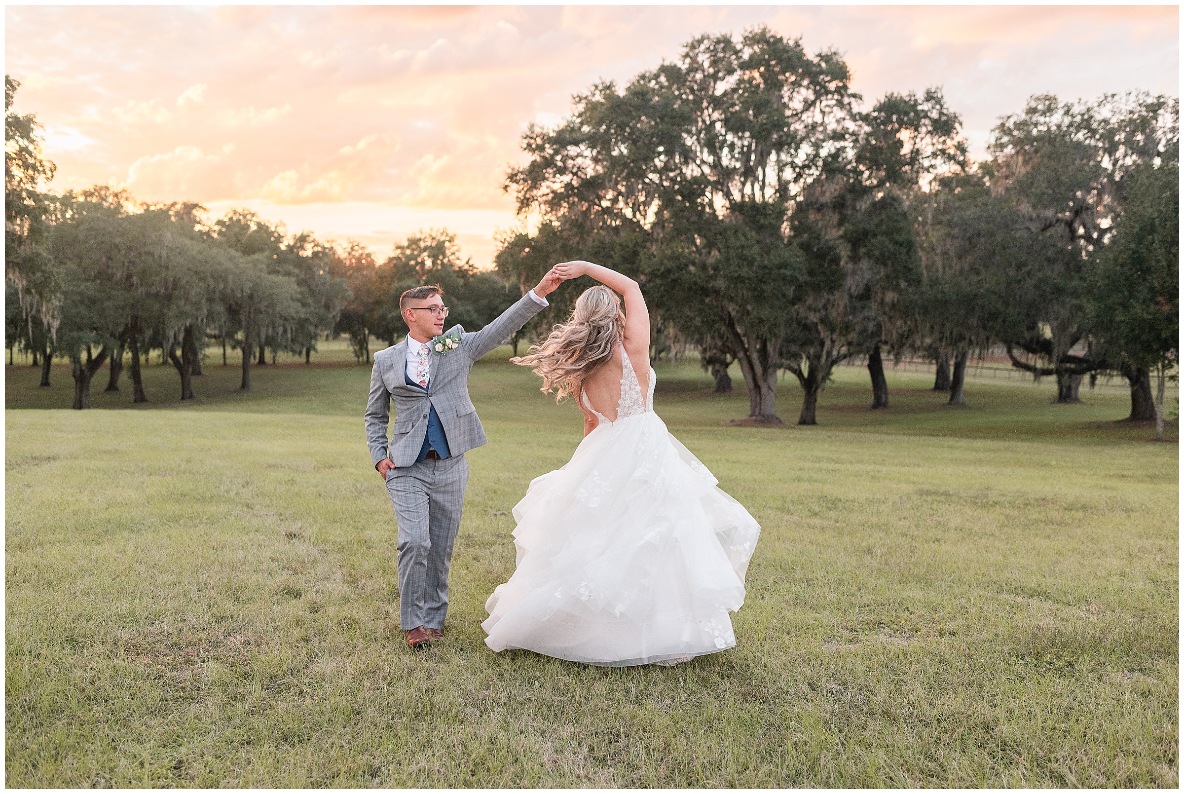 Bride and Groom Sunset Photos at Protea Weddings & Events | Ocala, FL