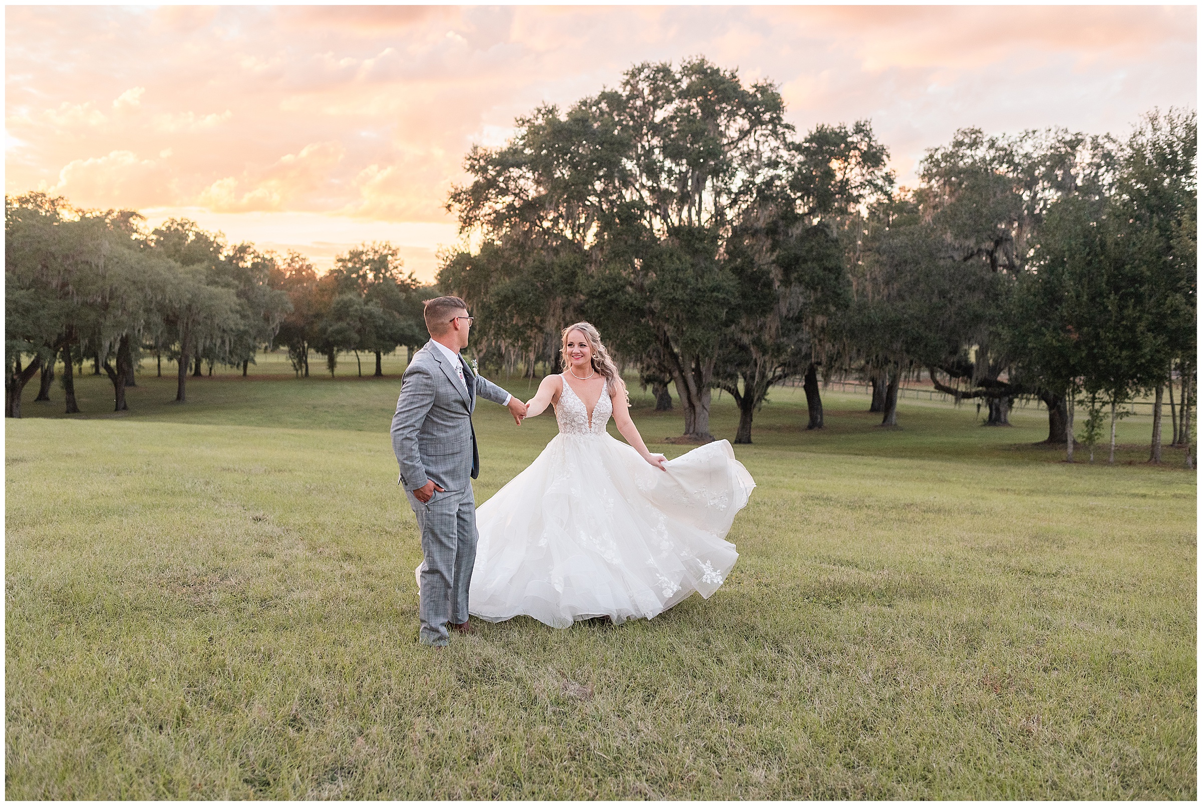 Bride and Groom Sunset Photos at Protea Weddings & Events | Ocala, FL