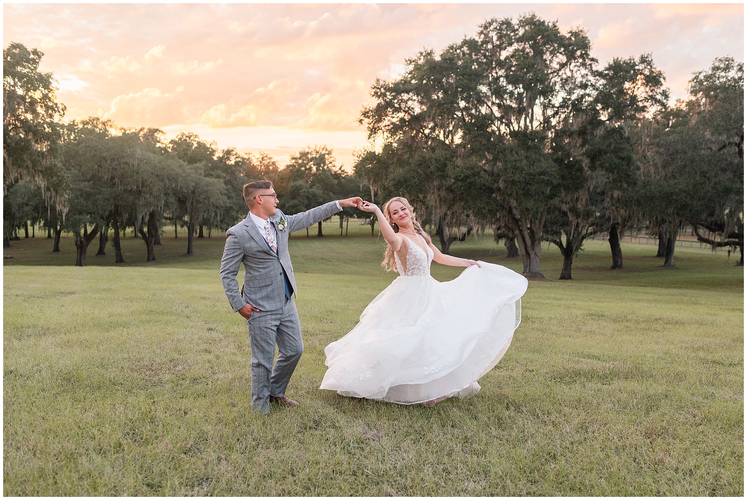 Bride and Groom Sunset Photos at Protea Weddings & Events | Ocala, FL