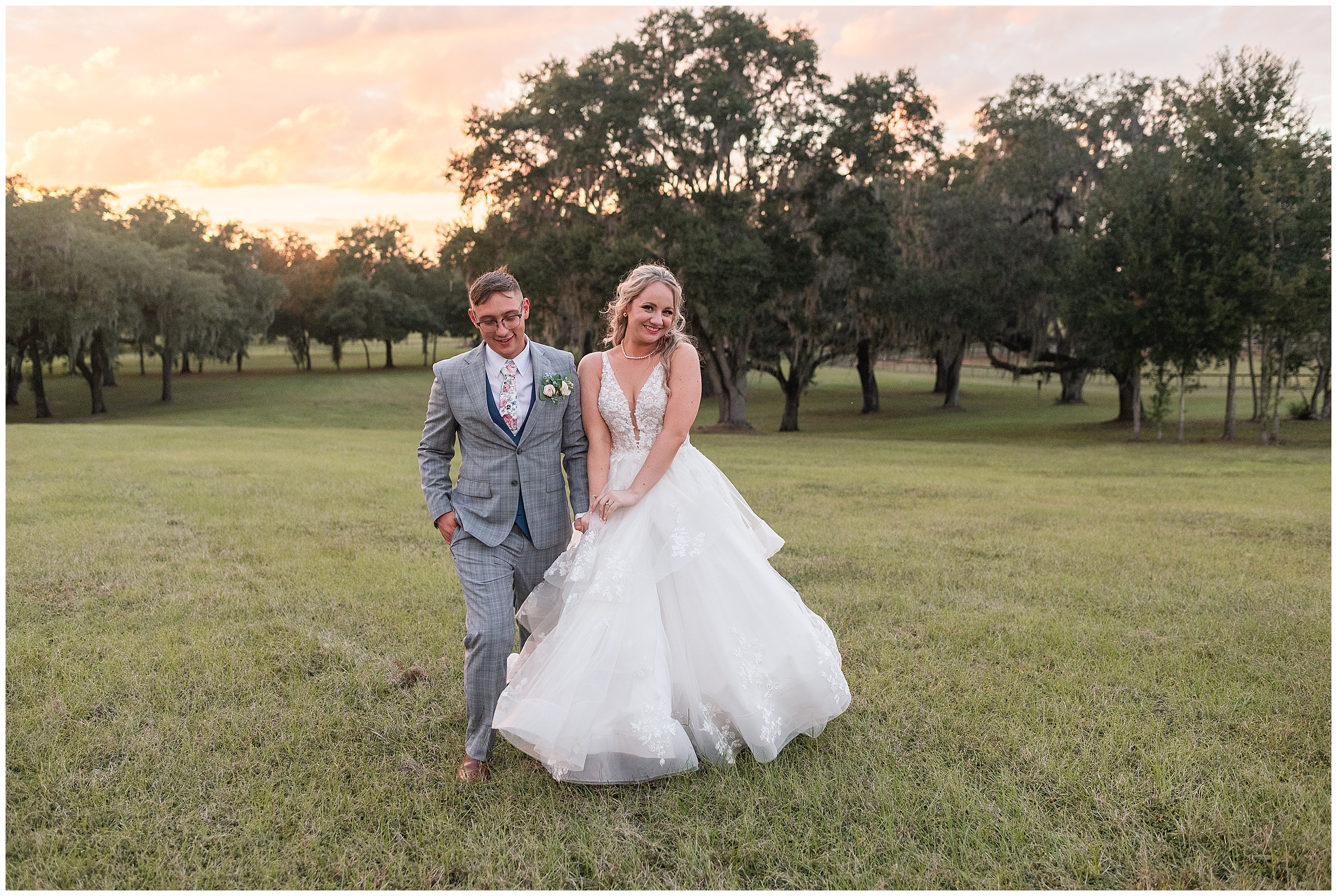 Bride and Groom Sunset Photos at Protea Weddings & Events | Ocala, FL