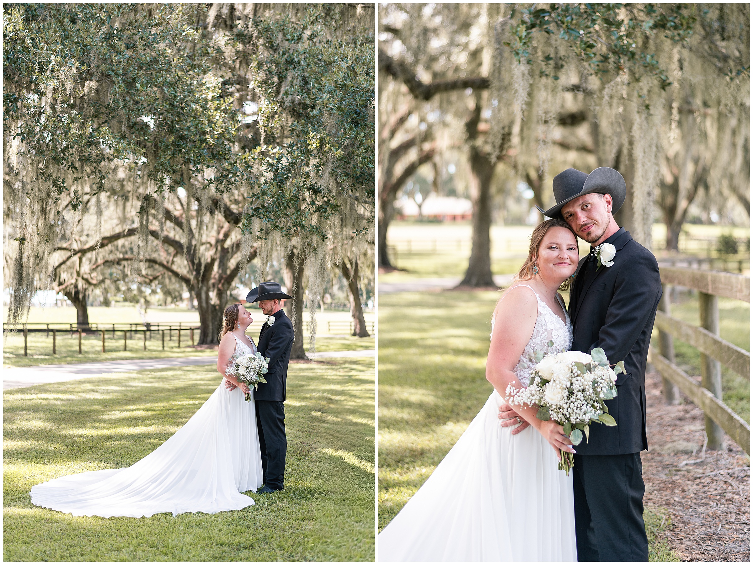 Bride and groom wedding photos at their Ocala Wedding at Protea Weddings and Events. 